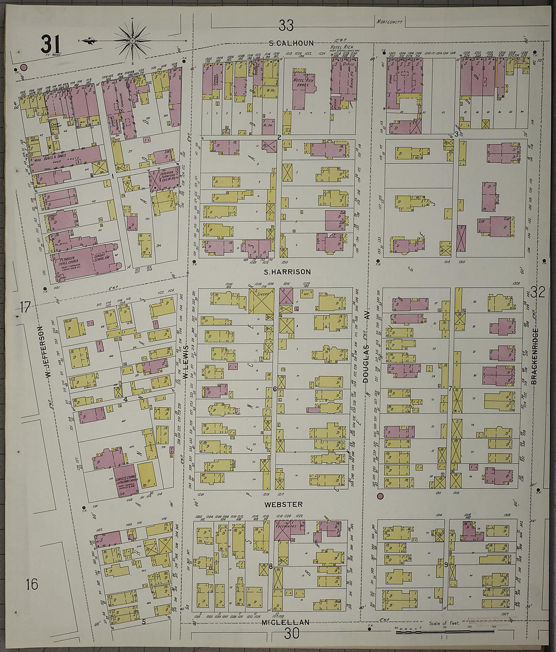 This old map of Fort Wayne, Allen County, Indiana was created by Sanborn Map Company in 1902