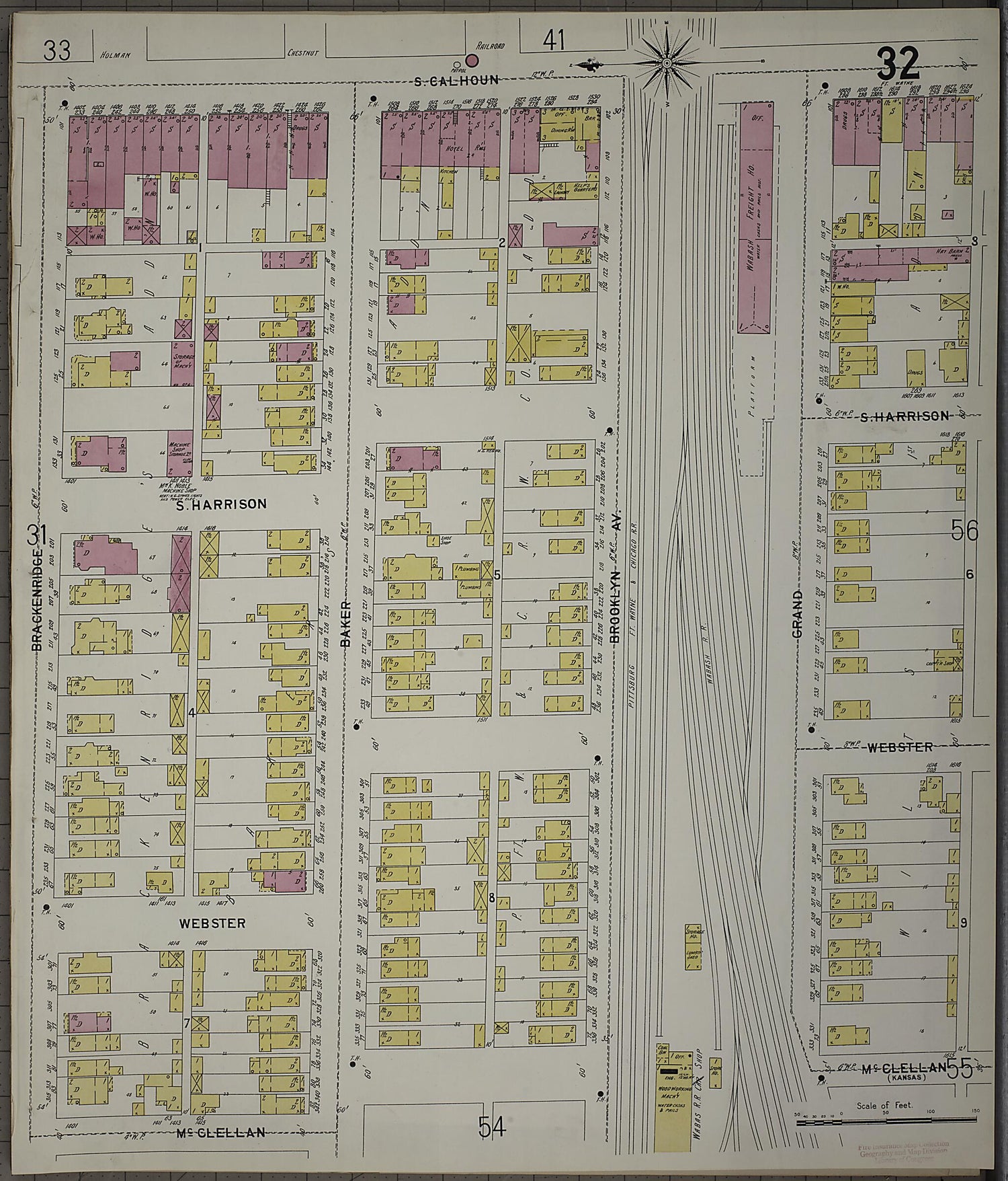 This old map of Fort Wayne, Allen County, Indiana was created by Sanborn Map Company in 1902