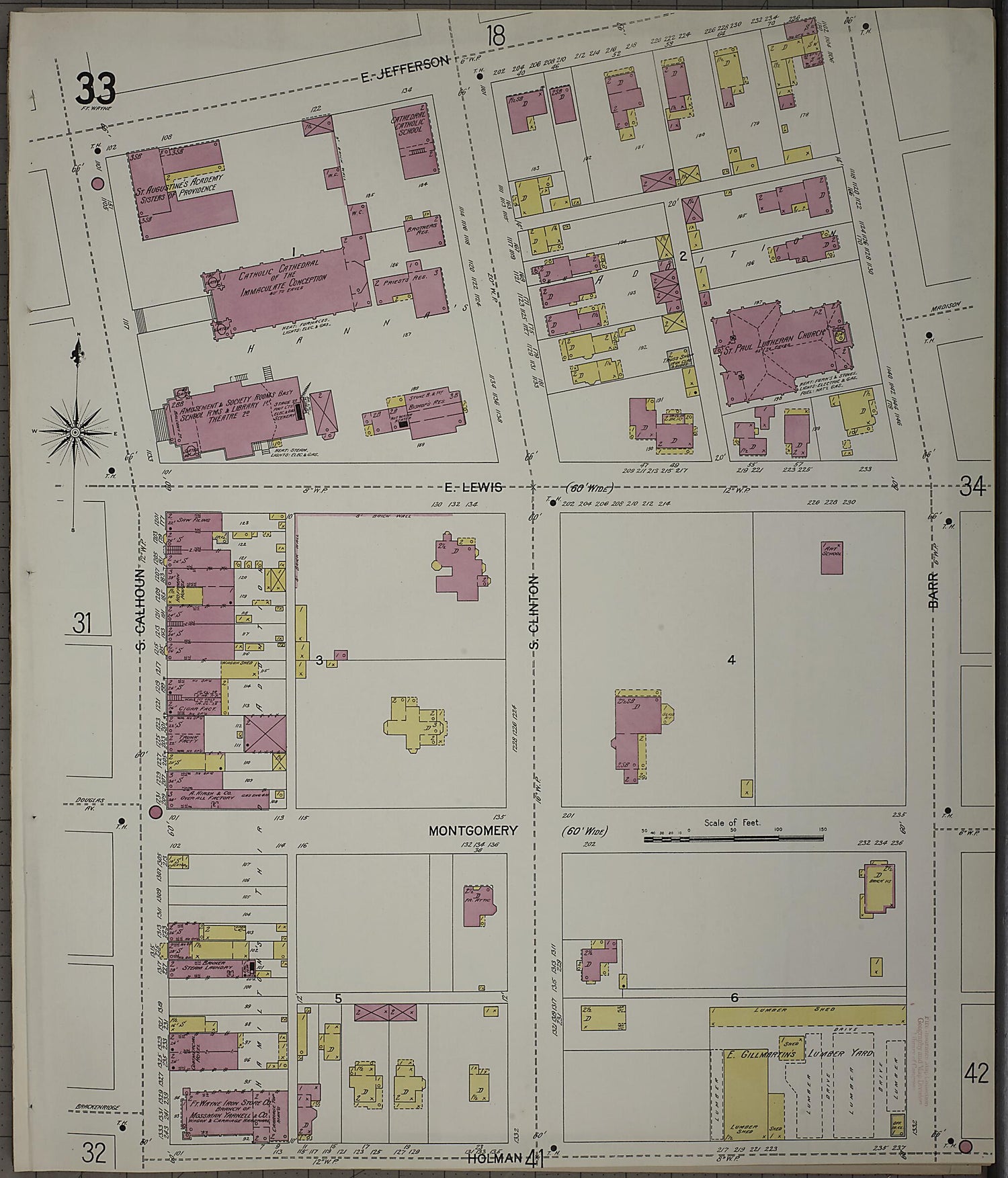 This old map of Fort Wayne, Allen County, Indiana was created by Sanborn Map Company in 1902