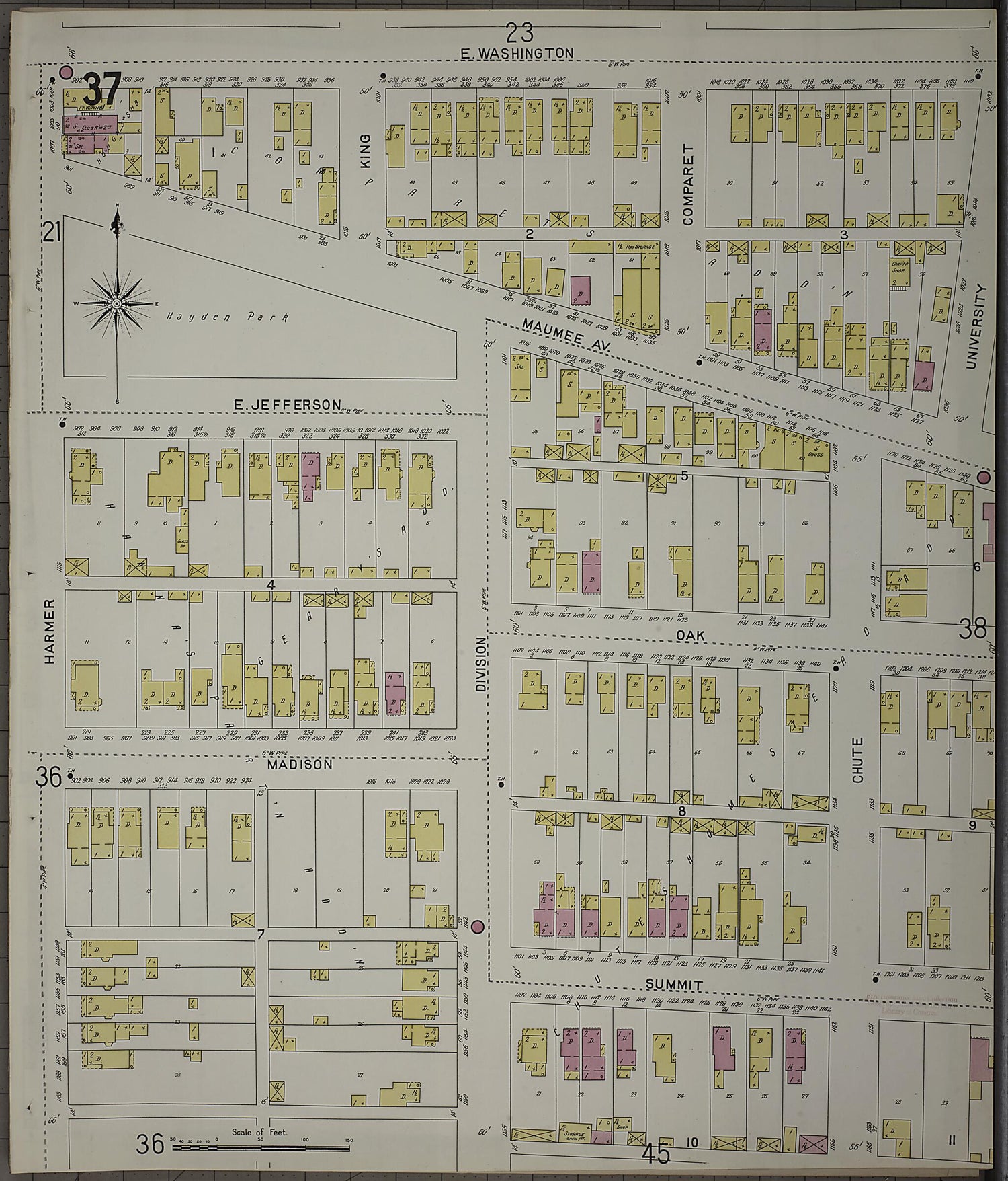 This old map of Fort Wayne, Allen County, Indiana was created by Sanborn Map Company in 1902