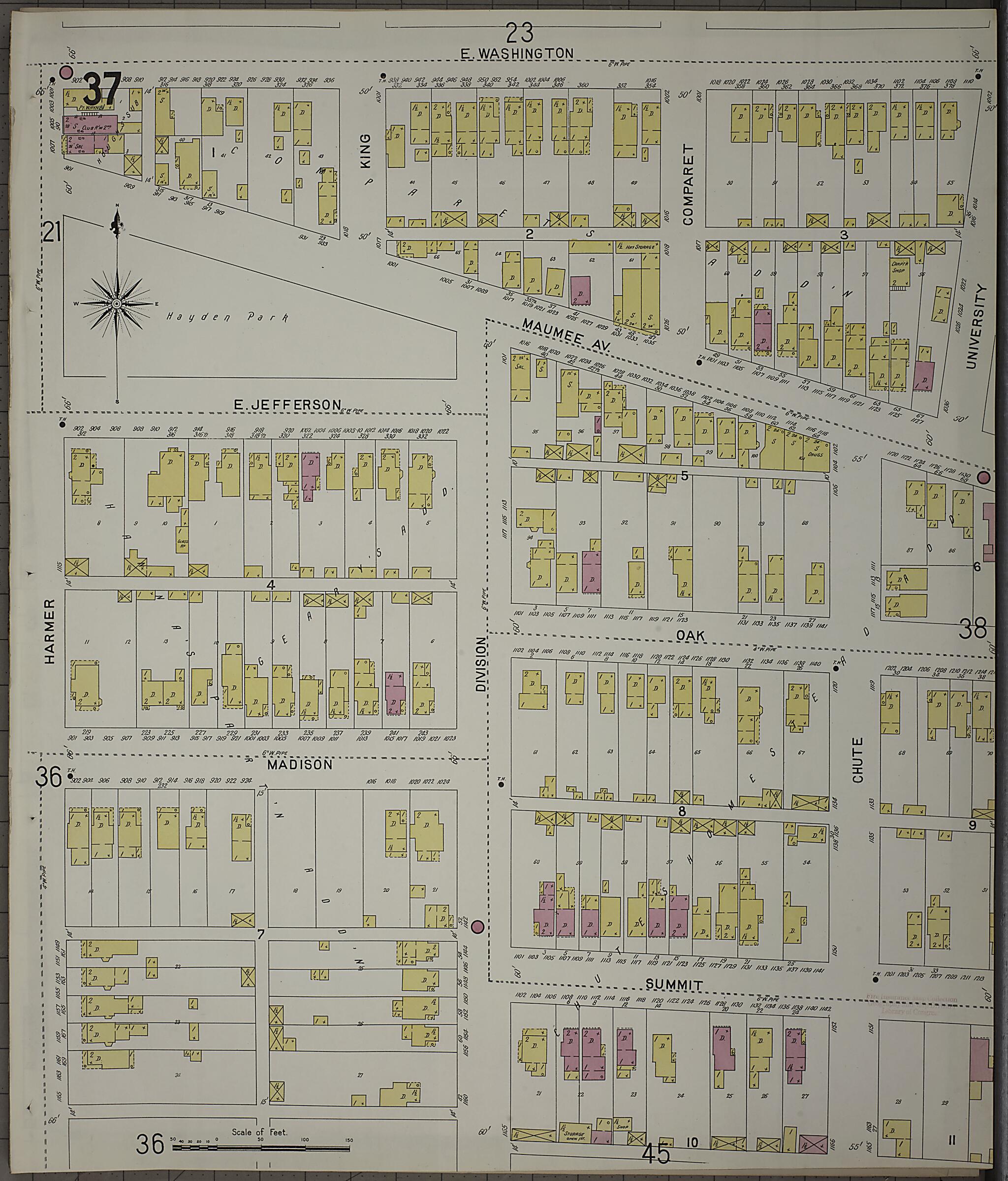 This old map of Fort Wayne, Allen County, Indiana was created by Sanborn Map Company in 1902