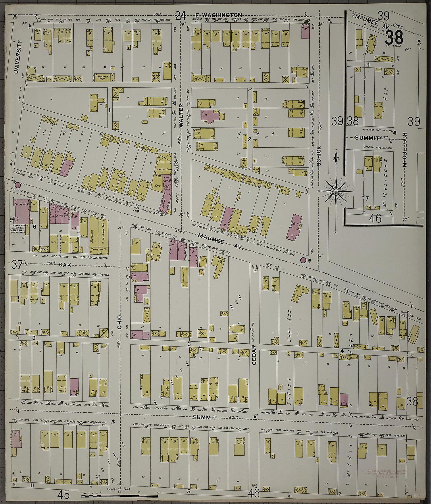 This old map of Fort Wayne, Allen County, Indiana was created by Sanborn Map Company in 1902