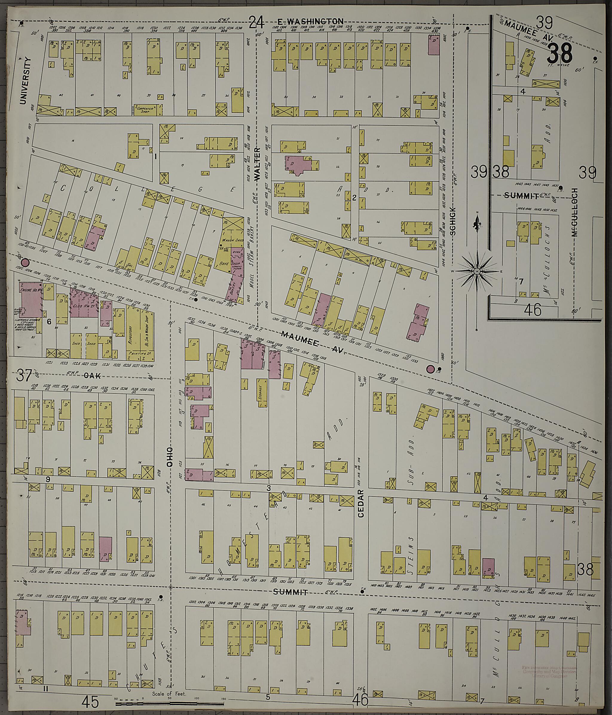 This old map of Fort Wayne, Allen County, Indiana was created by Sanborn Map Company in 1902