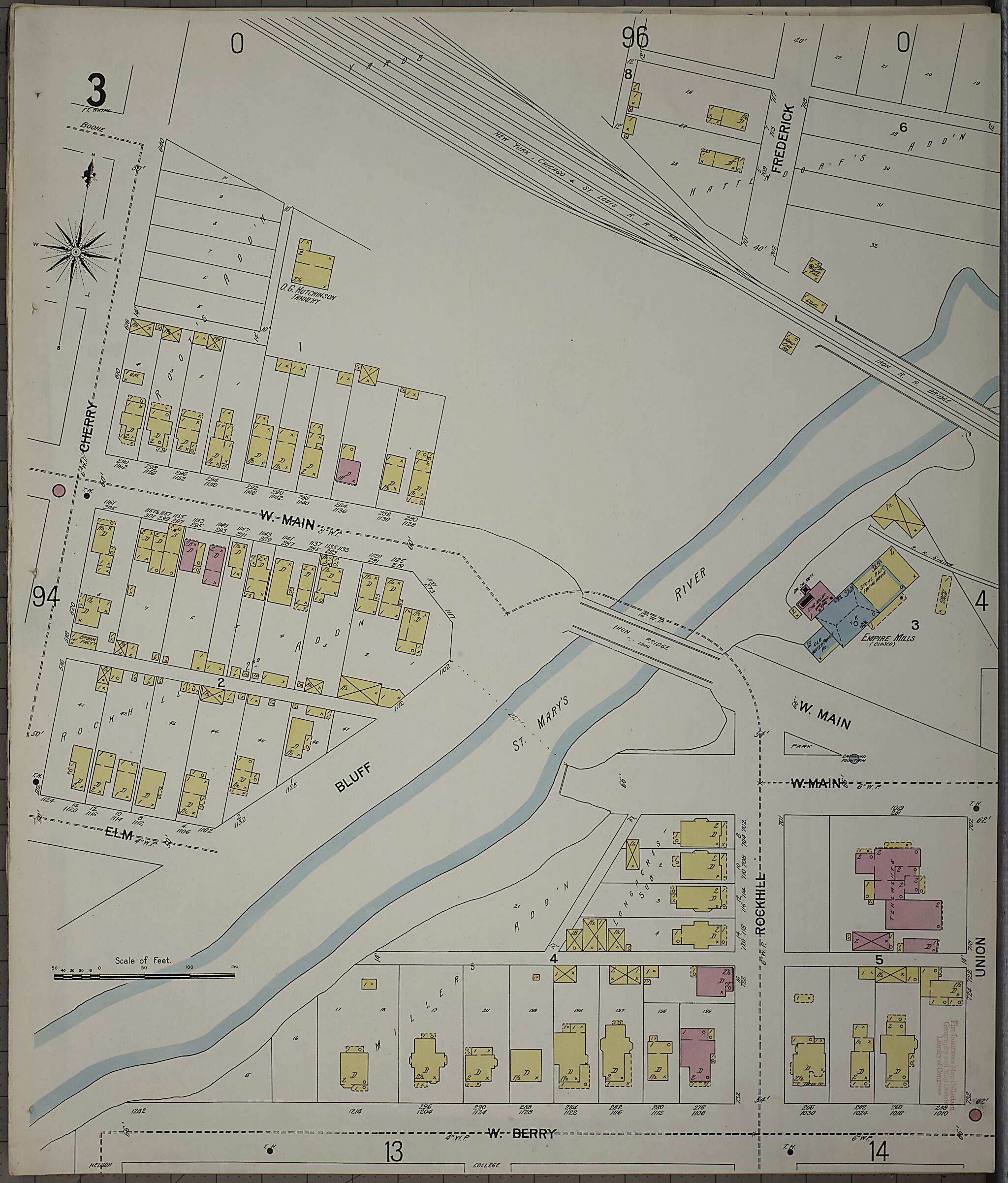 This old map of Fort Wayne, Allen County, Indiana was created by Sanborn Map Company in 1902