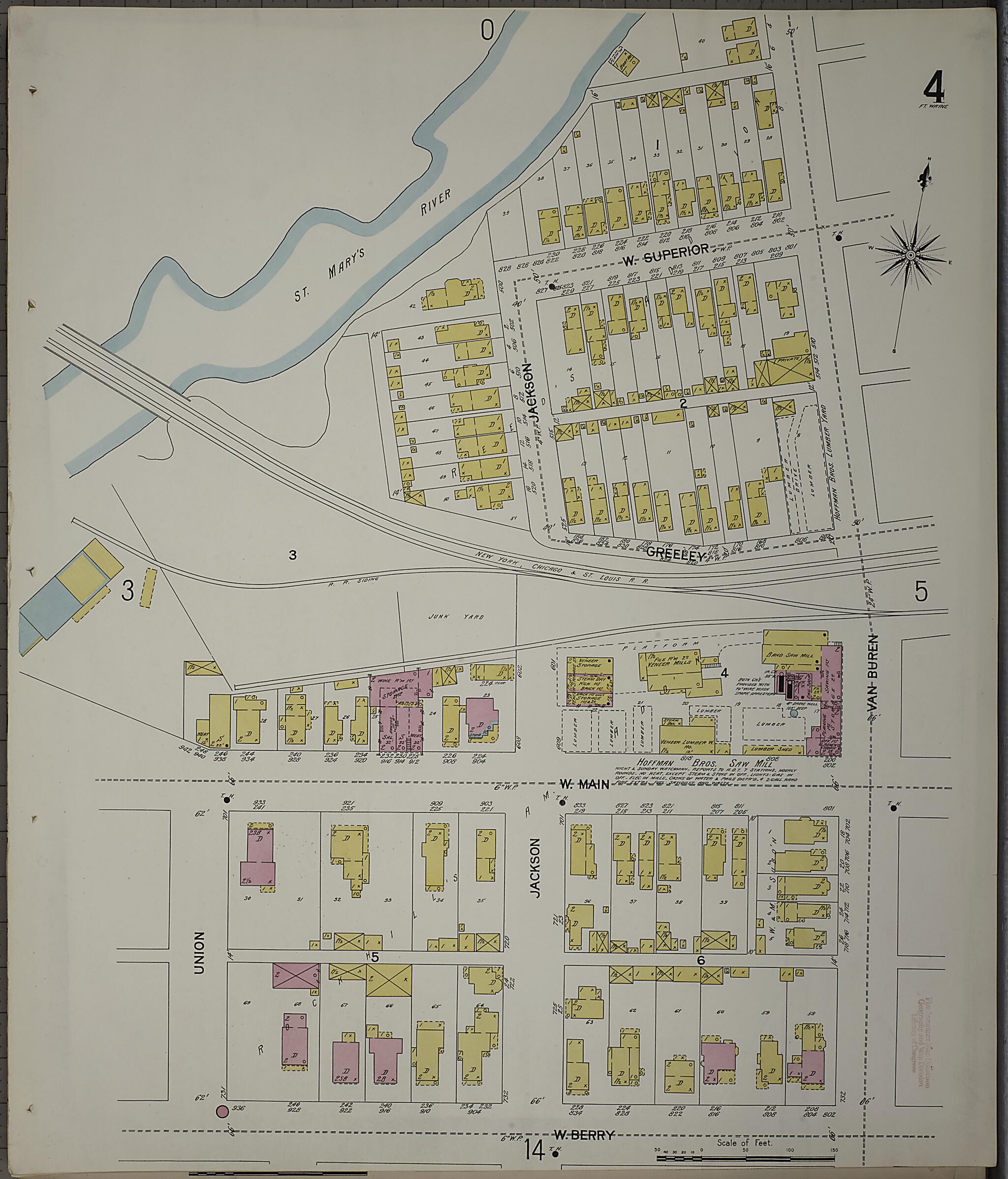 This old map of Fort Wayne, Allen County, Indiana was created by Sanborn Map Company in 1902