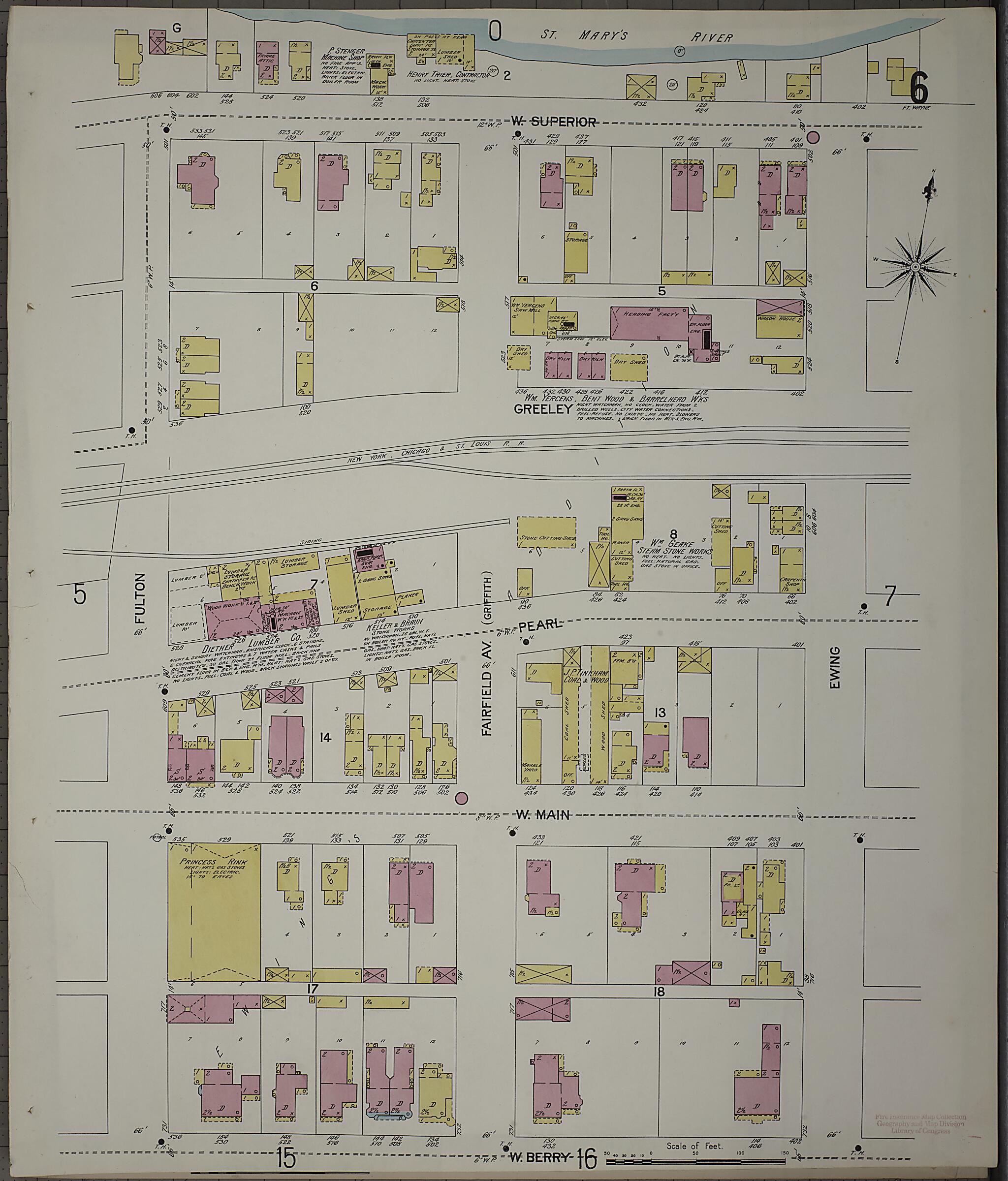 This old map of Fort Wayne, Allen County, Indiana was created by Sanborn Map Company in 1902