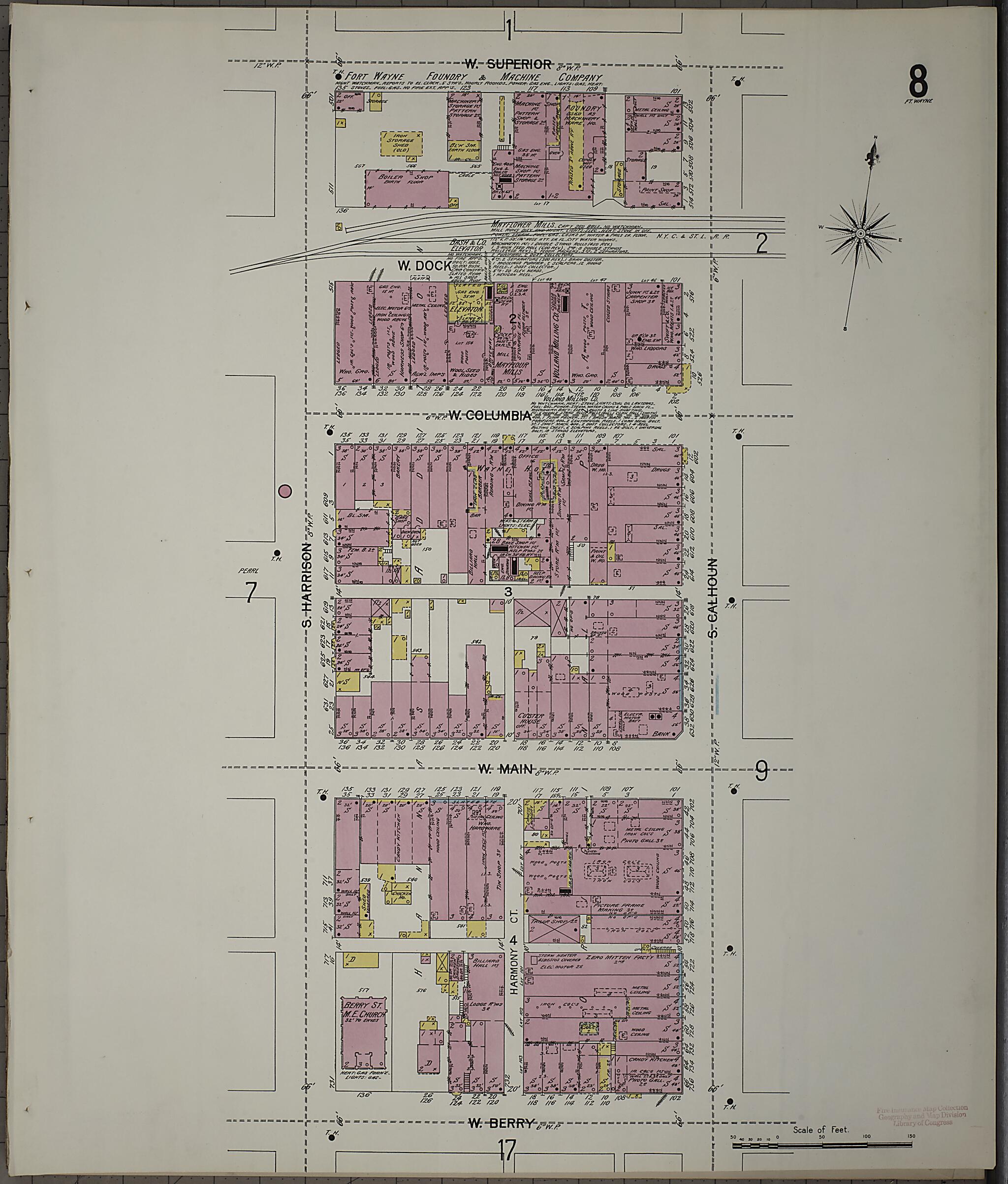 This old map of Fort Wayne, Allen County, Indiana was created by Sanborn Map Company in 1902