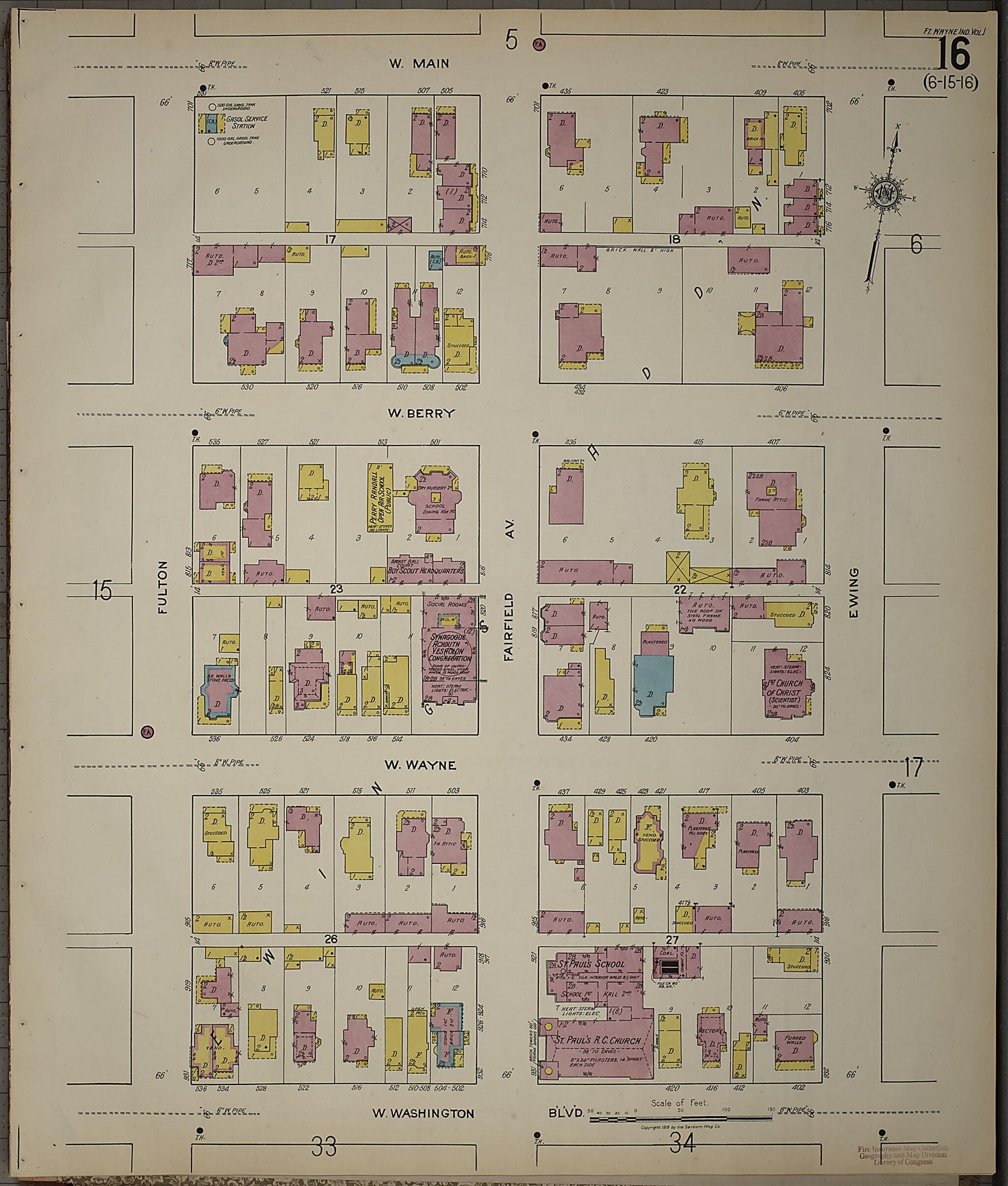 This old map of Fort Wayne, Allen County, Indiana was created by Sanborn Map Company in 1918