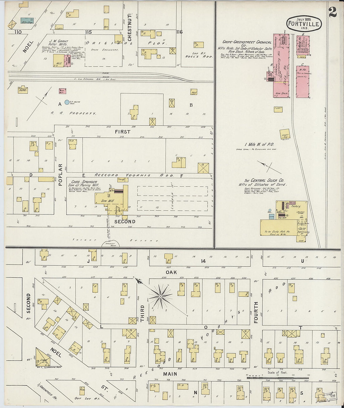 This old map of Fortville, Hancock County, Indiana was created by Sanborn Map Company in 1895