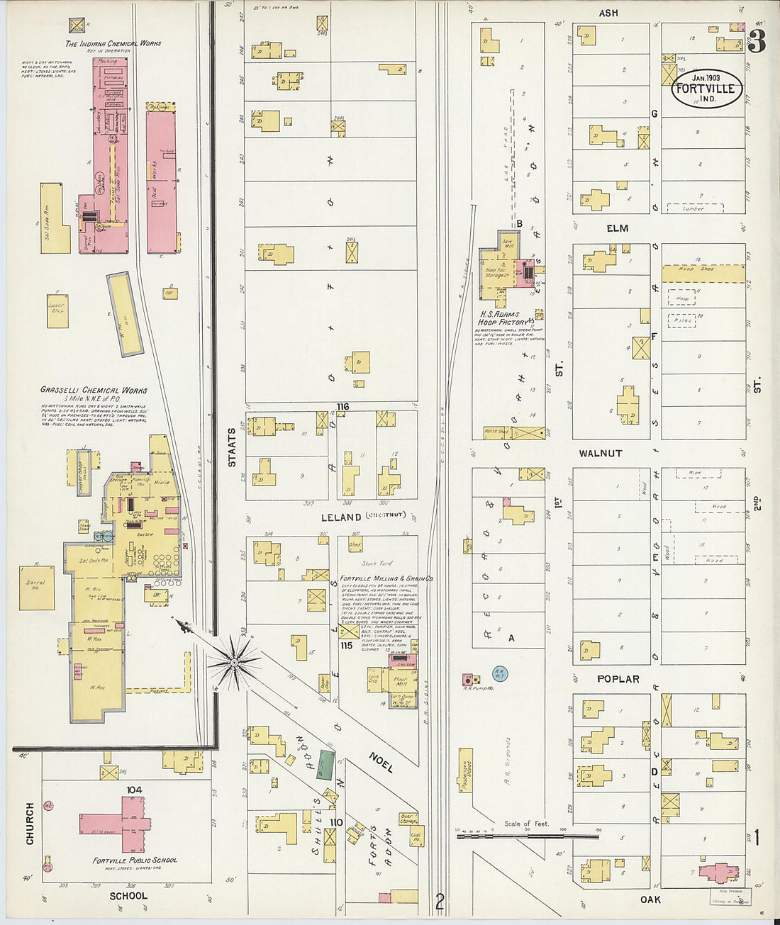 This old map of Fortville, Hancock County, Indiana was created by Sanborn Map Company in 1903