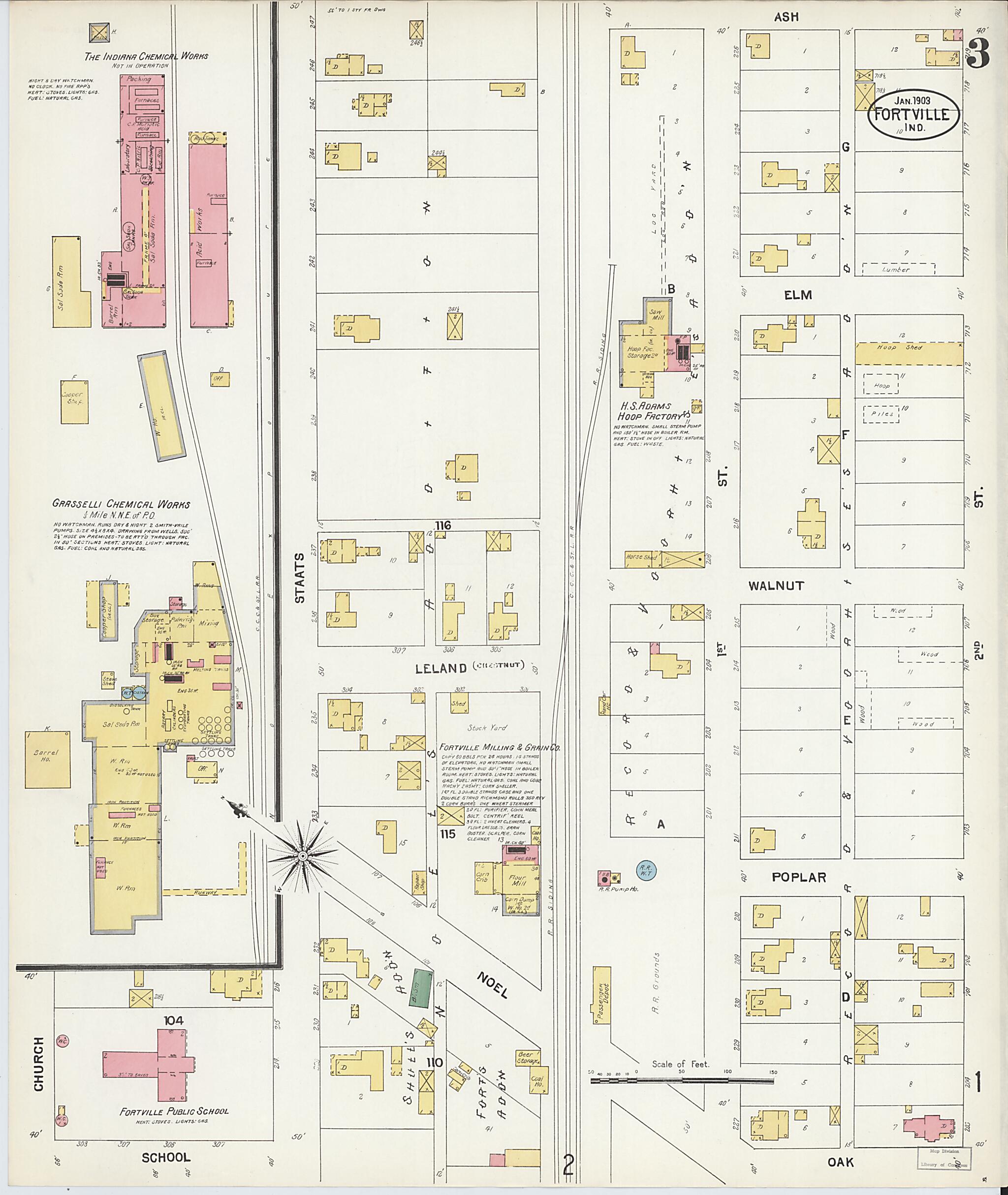 This old map of Fortville, Hancock County, Indiana was created by Sanborn Map Company in 1903