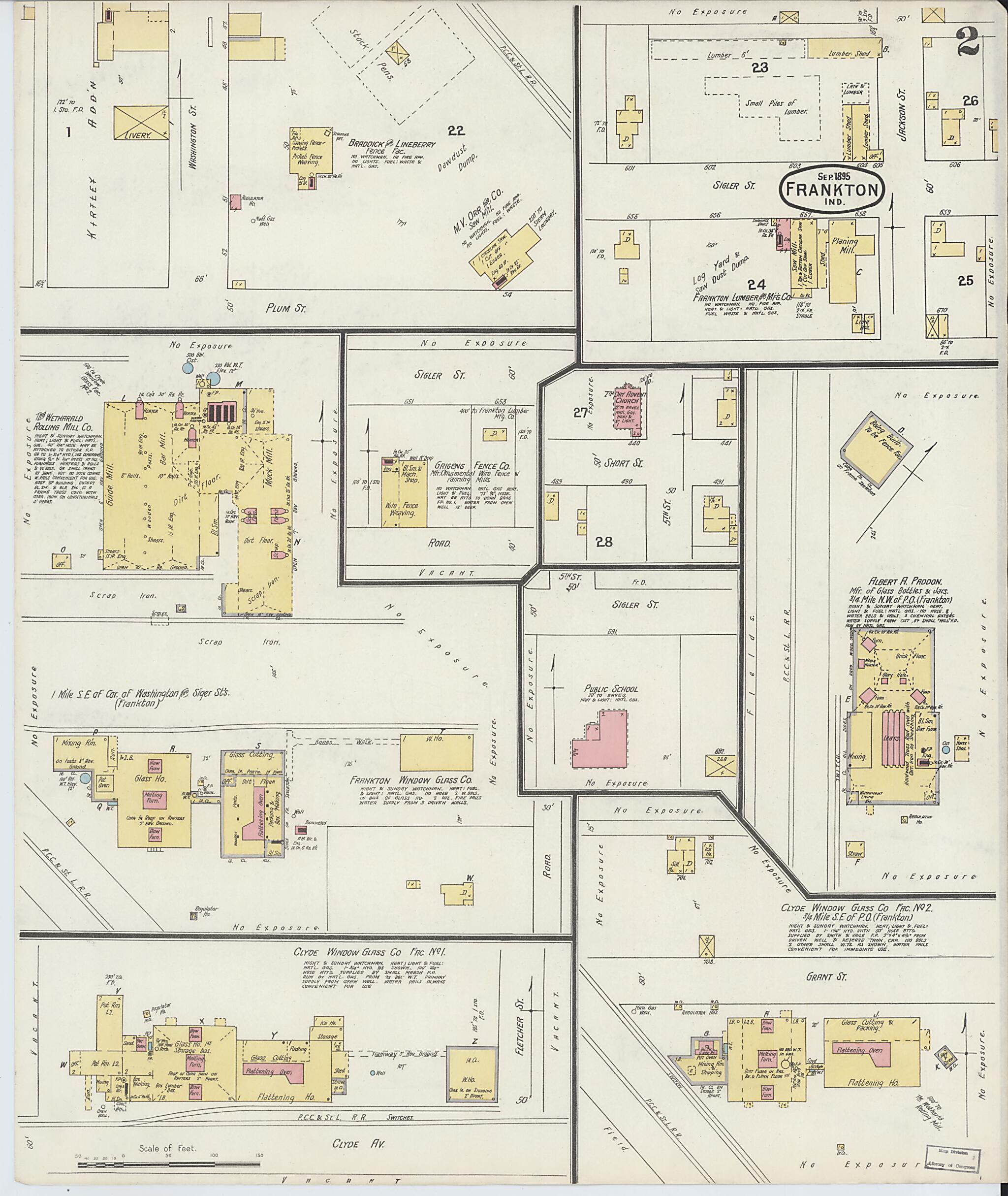 This old map of Frankton, Madison County, Indiana was created by Sanborn Map Company in 1895