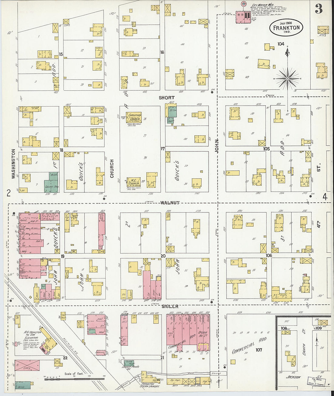 This old map of Frankton, Madison County, Indiana was created by Sanborn Map Company in 1900