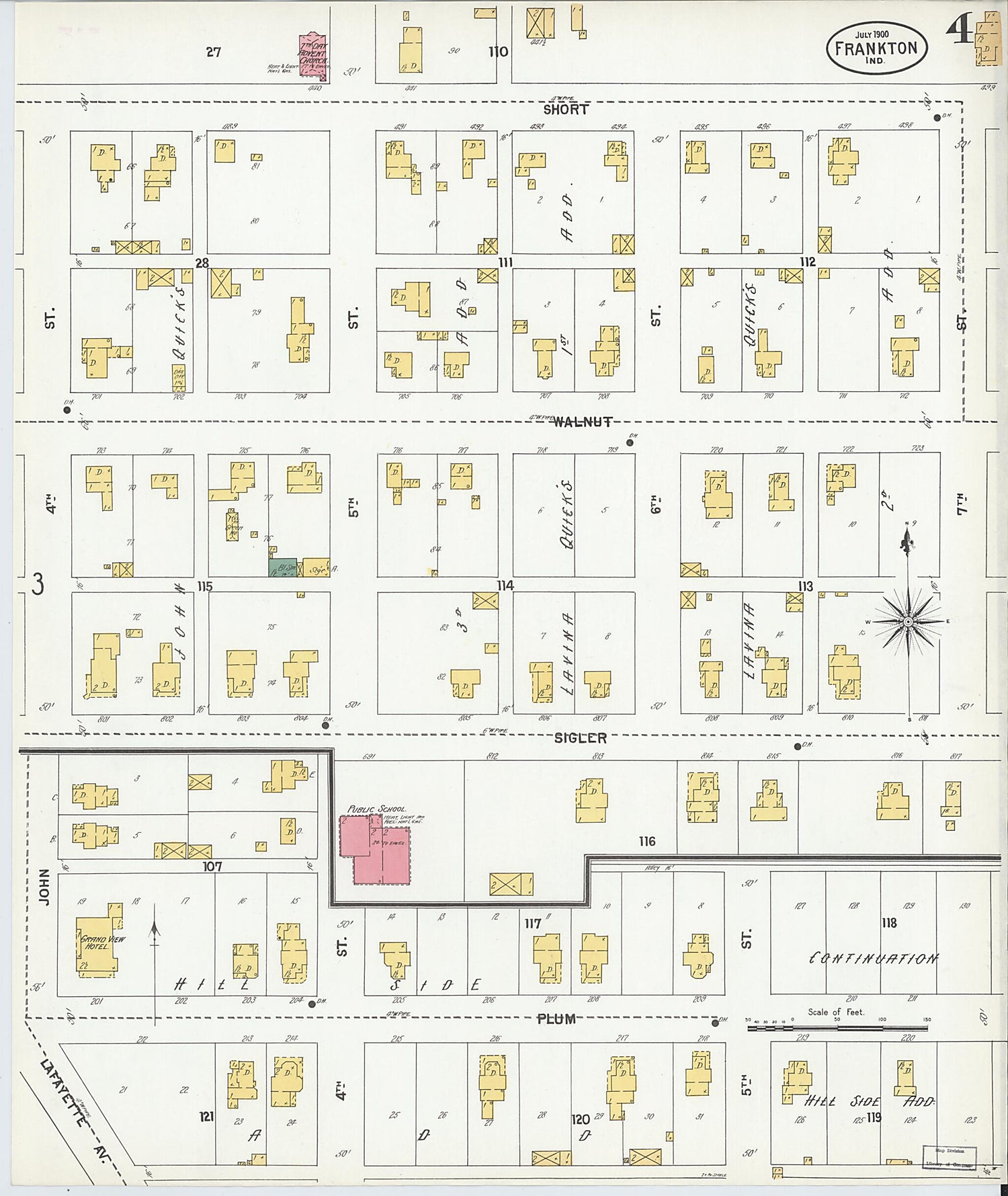 This old map of Frankton, Madison County, Indiana was created by Sanborn Map Company in 1900