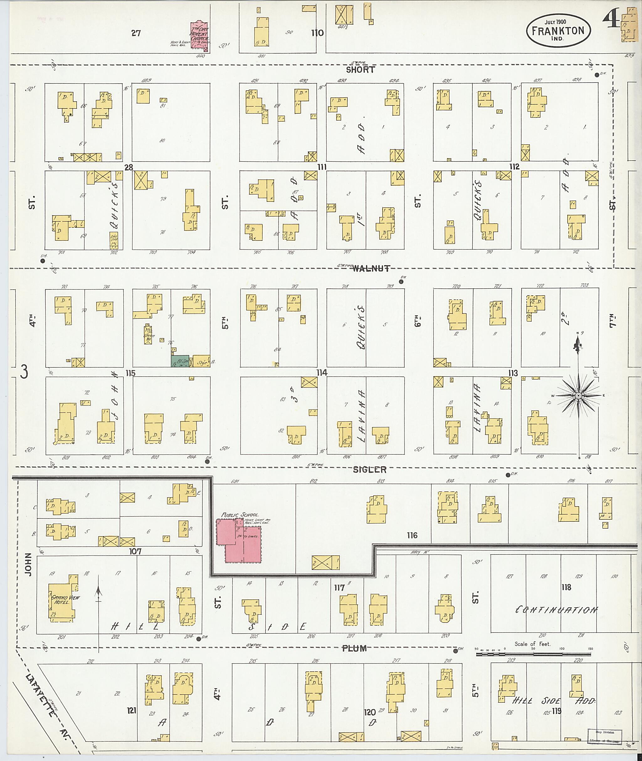 This old map of Frankton, Madison County, Indiana was created by Sanborn Map Company in 1900