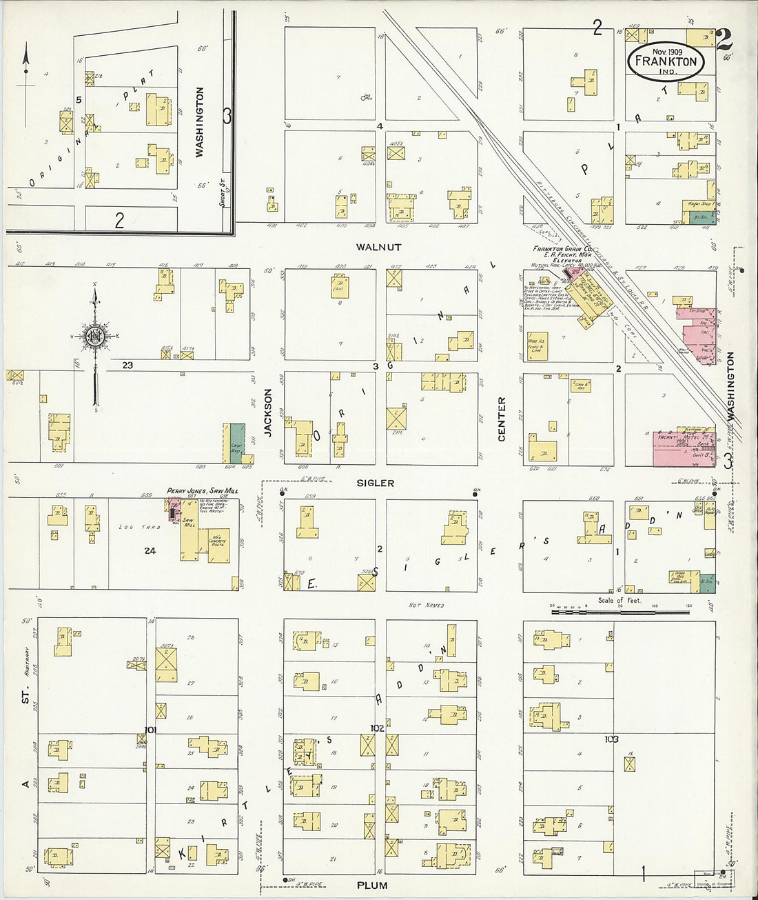 This old map of Frankton, Madison County, Indiana was created by Sanborn Map Company in 1909