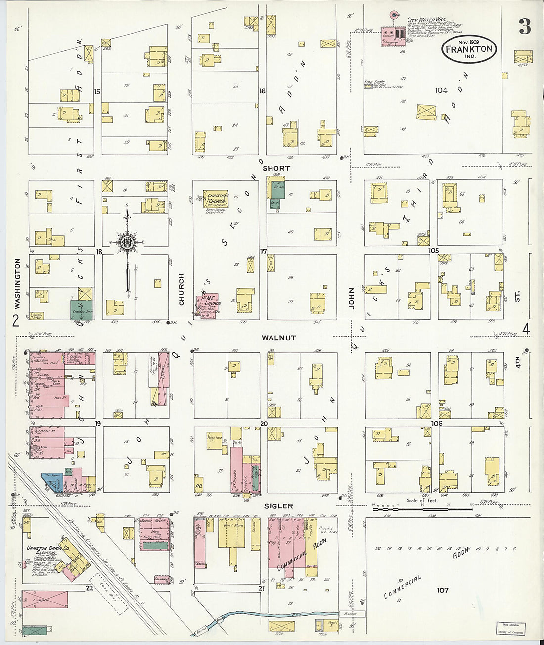 This old map of Frankton, Madison County, Indiana was created by Sanborn Map Company in 1909