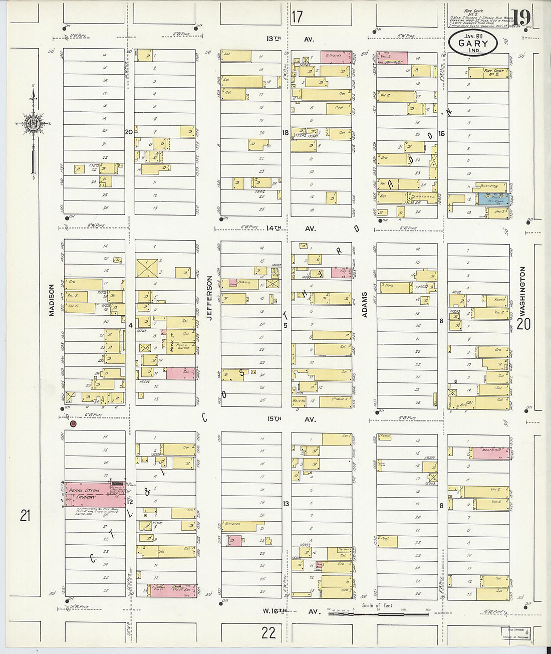 This old map of Gary, Lake County, Indiana was created by Sanborn Map Company in 1911