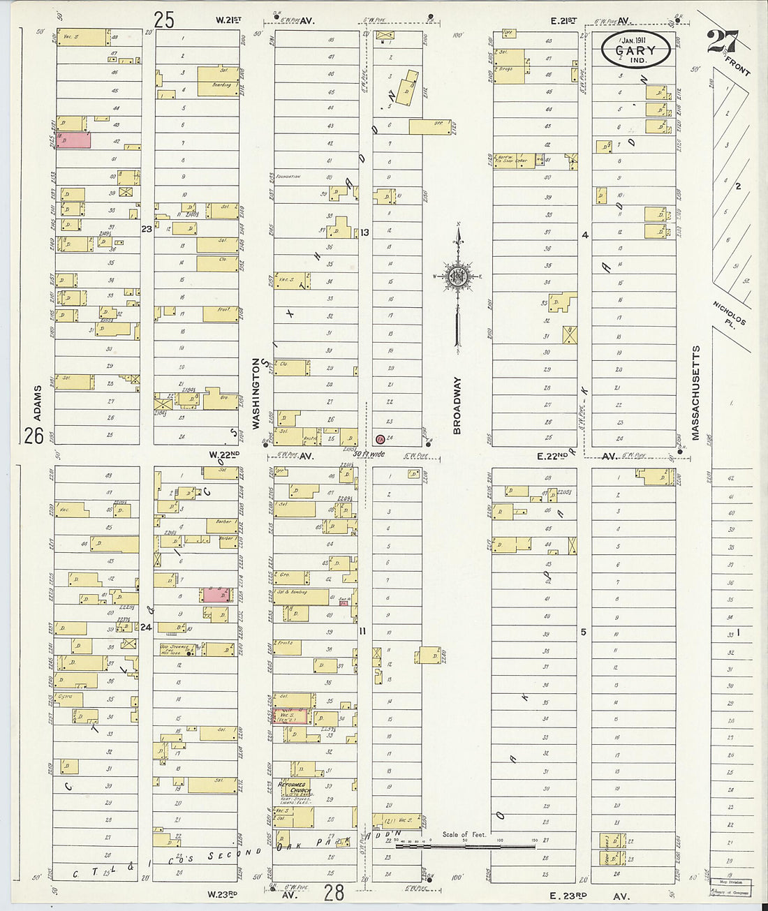 This old map of Gary, Lake County, Indiana was created by Sanborn Map Company in 1911