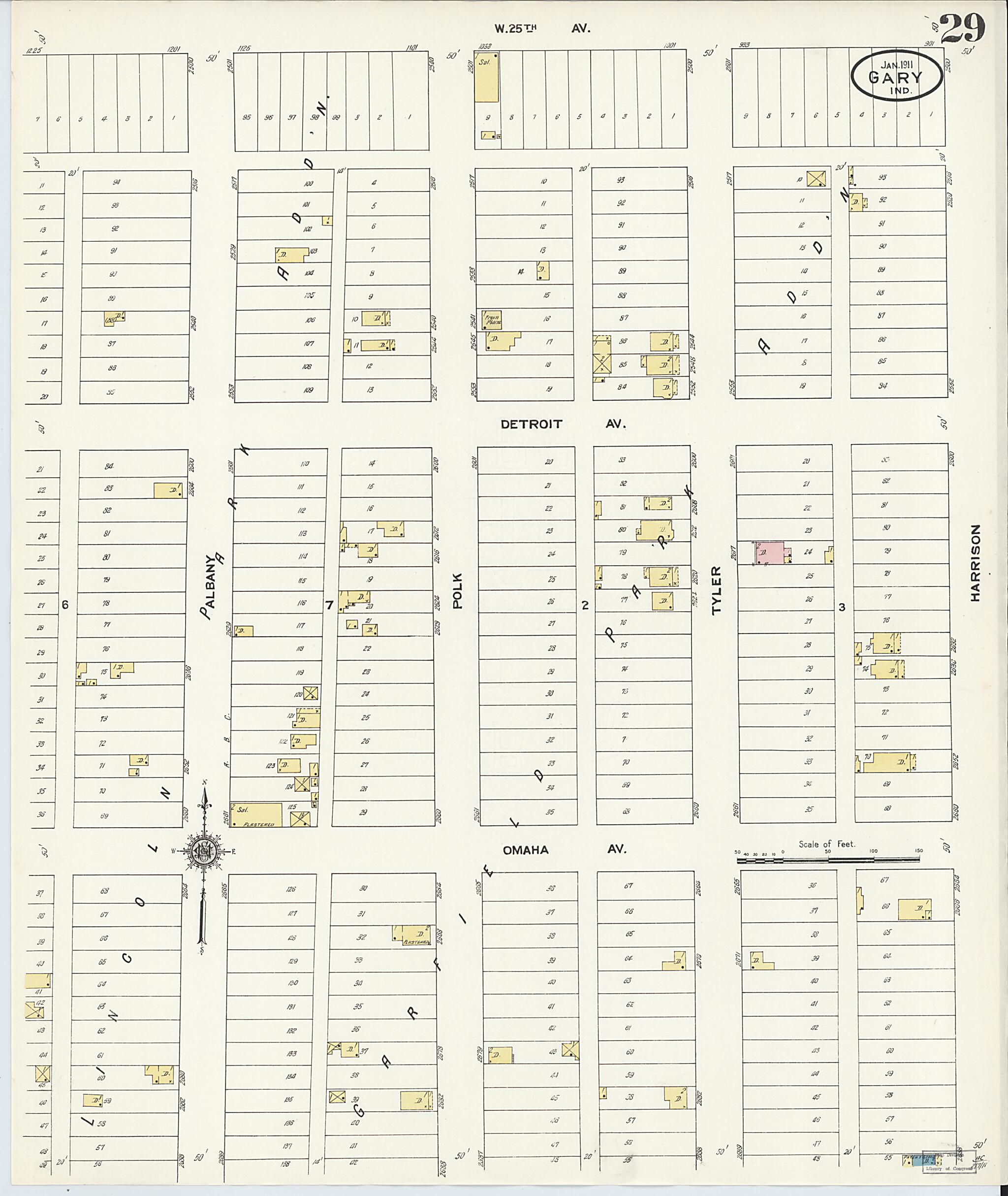 This old map of Gary, Lake County, Indiana was created by Sanborn Map Company in 1911