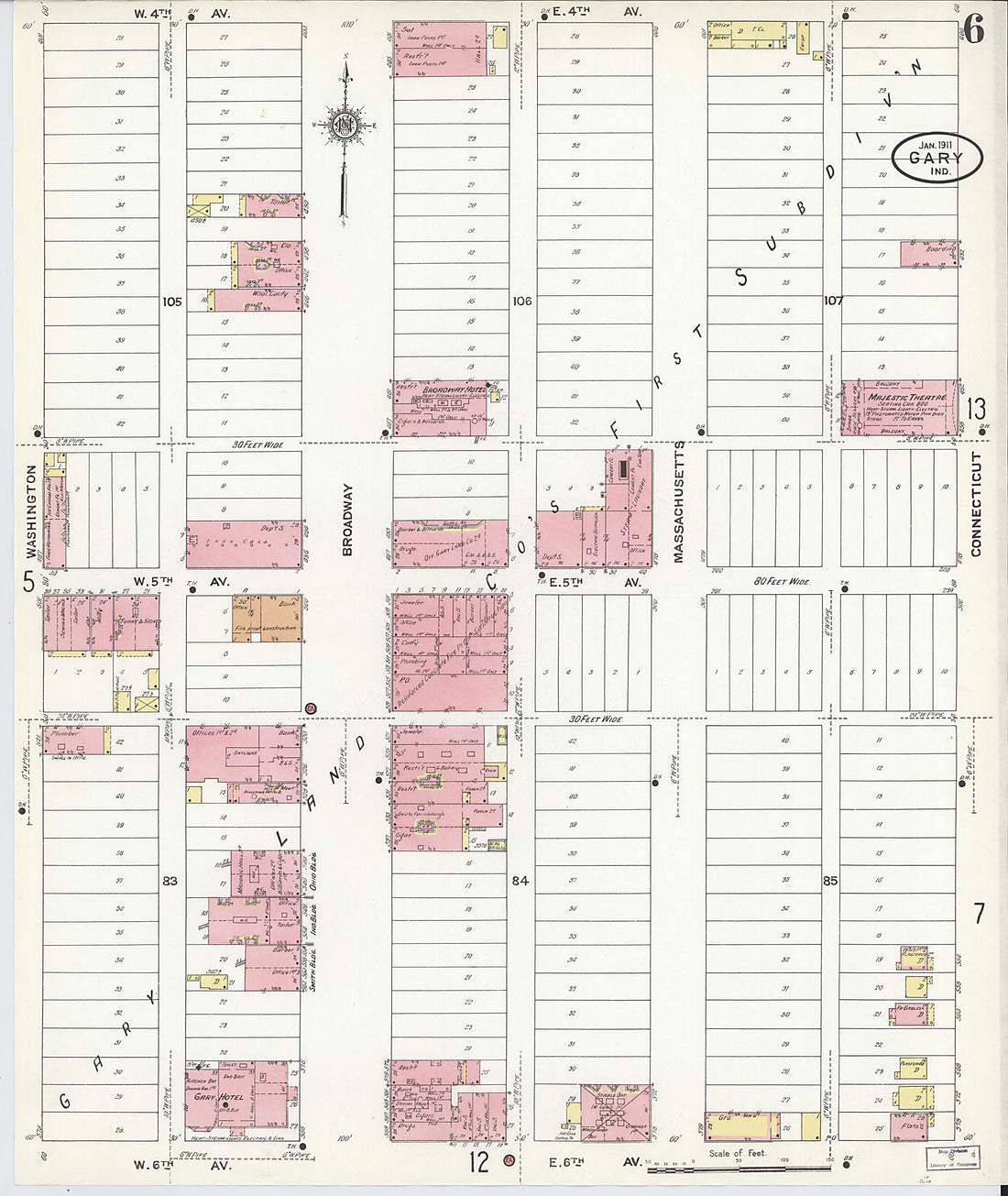 This old map of Gary, Lake County, Indiana was created by Sanborn Map Company in 1911