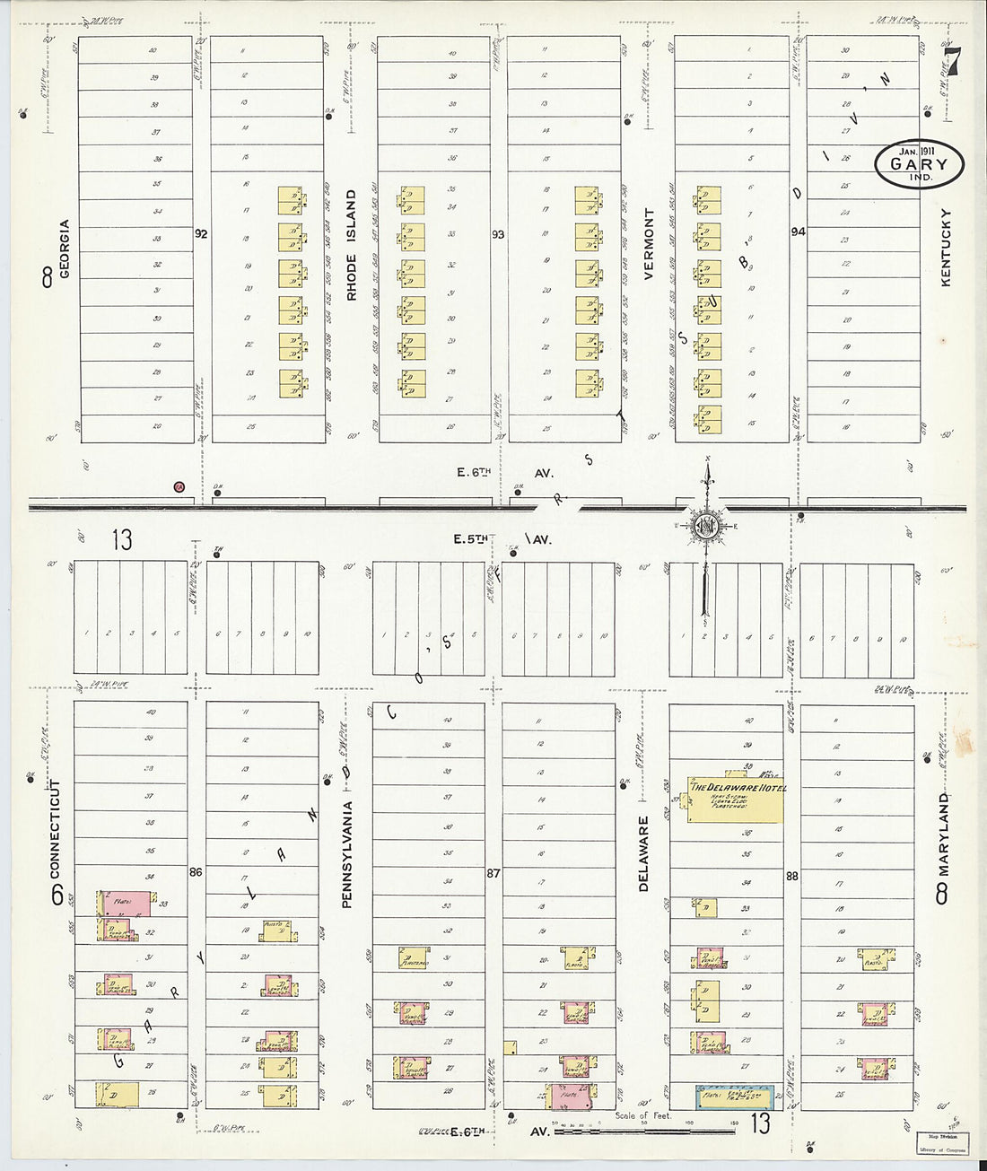 This old map of Gary, Lake County, Indiana was created by Sanborn Map Company in 1911