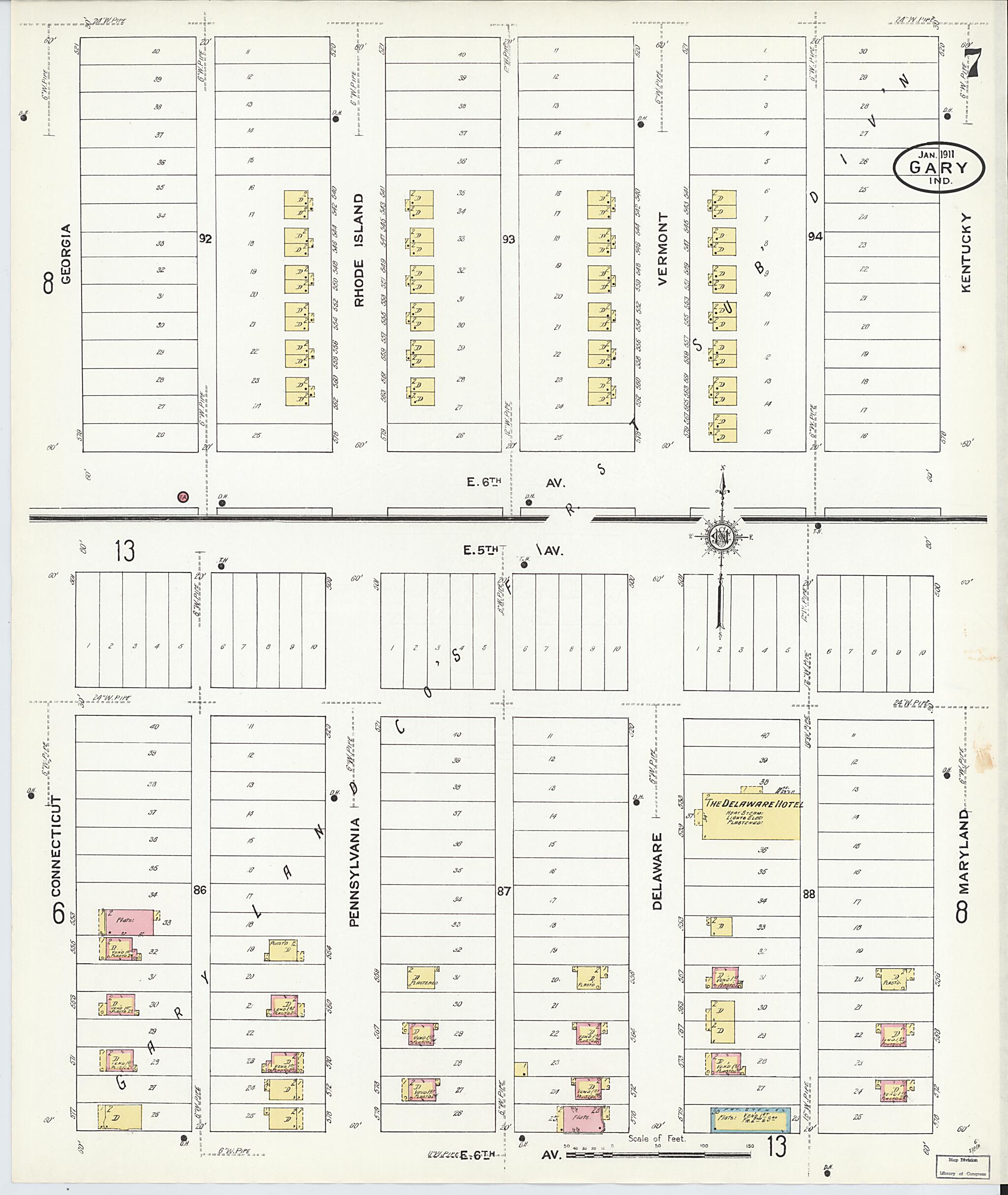 This old map of Gary, Lake County, Indiana was created by Sanborn Map Company in 1911