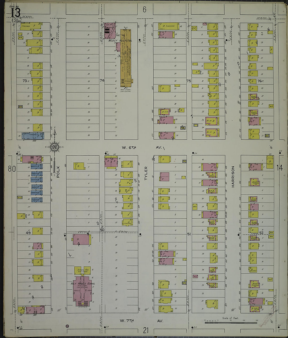 This old map of Gary, Lake County, Indiana was created by Sanborn Map Company in 1915