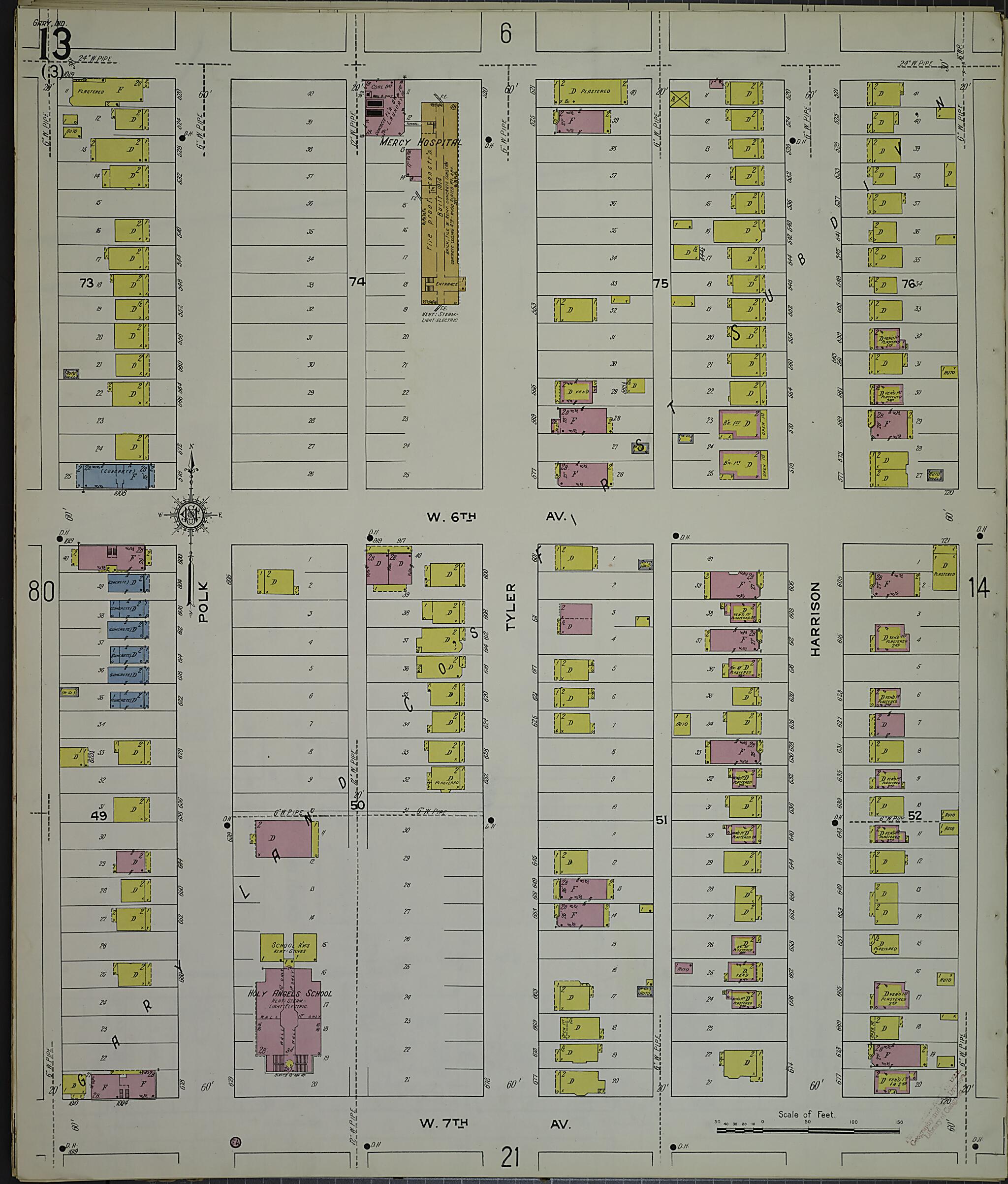 This old map of Gary, Lake County, Indiana was created by Sanborn Map Company in 1915