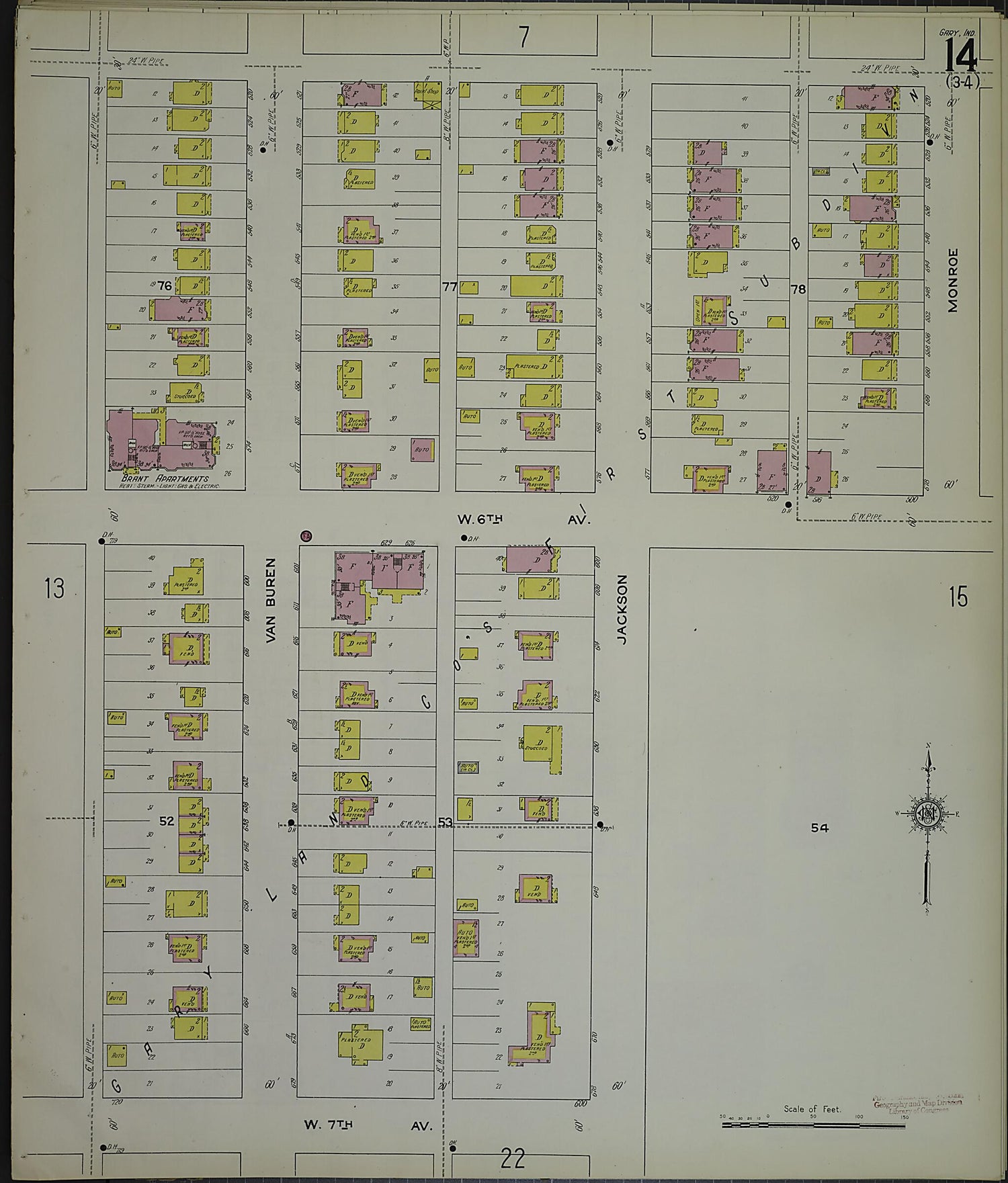 This old map of Gary, Lake County, Indiana was created by Sanborn Map Company in 1915