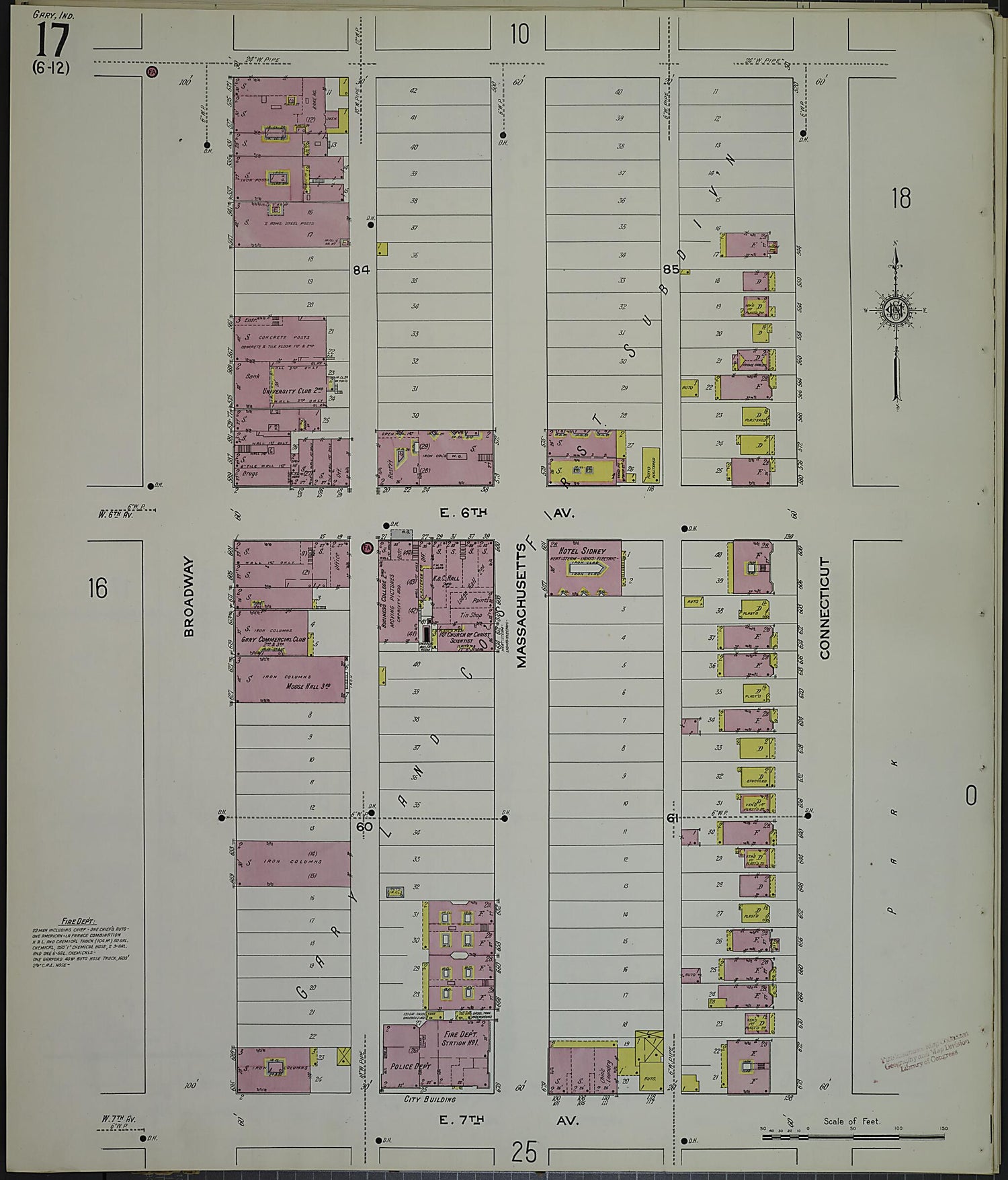 This old map of Gary, Lake County, Indiana was created by Sanborn Map Company in 1915