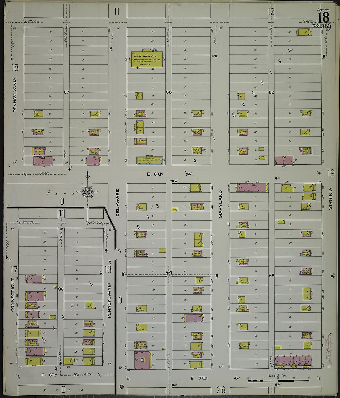 This old map of Gary, Lake County, Indiana was created by Sanborn Map Company in 1915