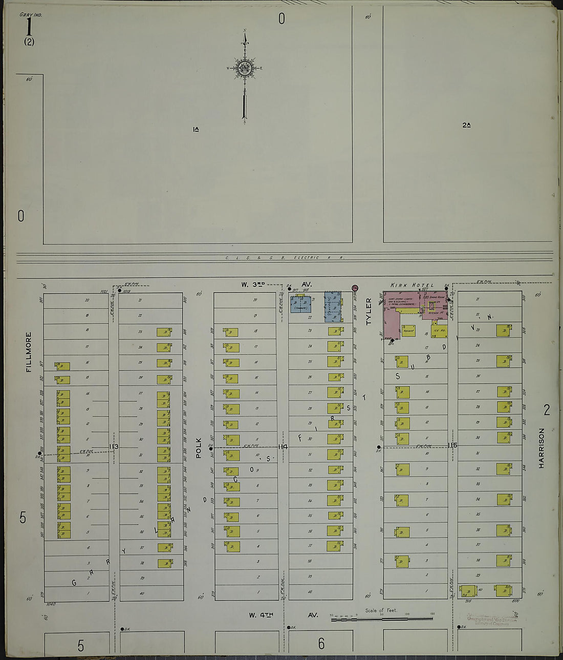 This old map of Gary, Lake County, Indiana was created by Sanborn Map Company in 1915