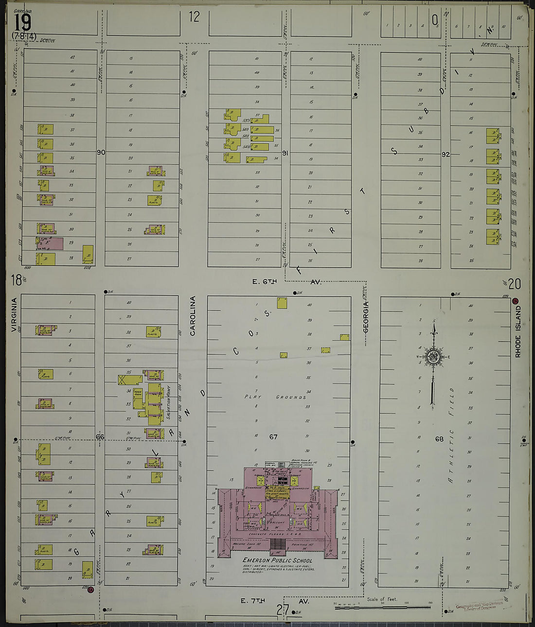 This old map of Gary, Lake County, Indiana was created by Sanborn Map Company in 1915