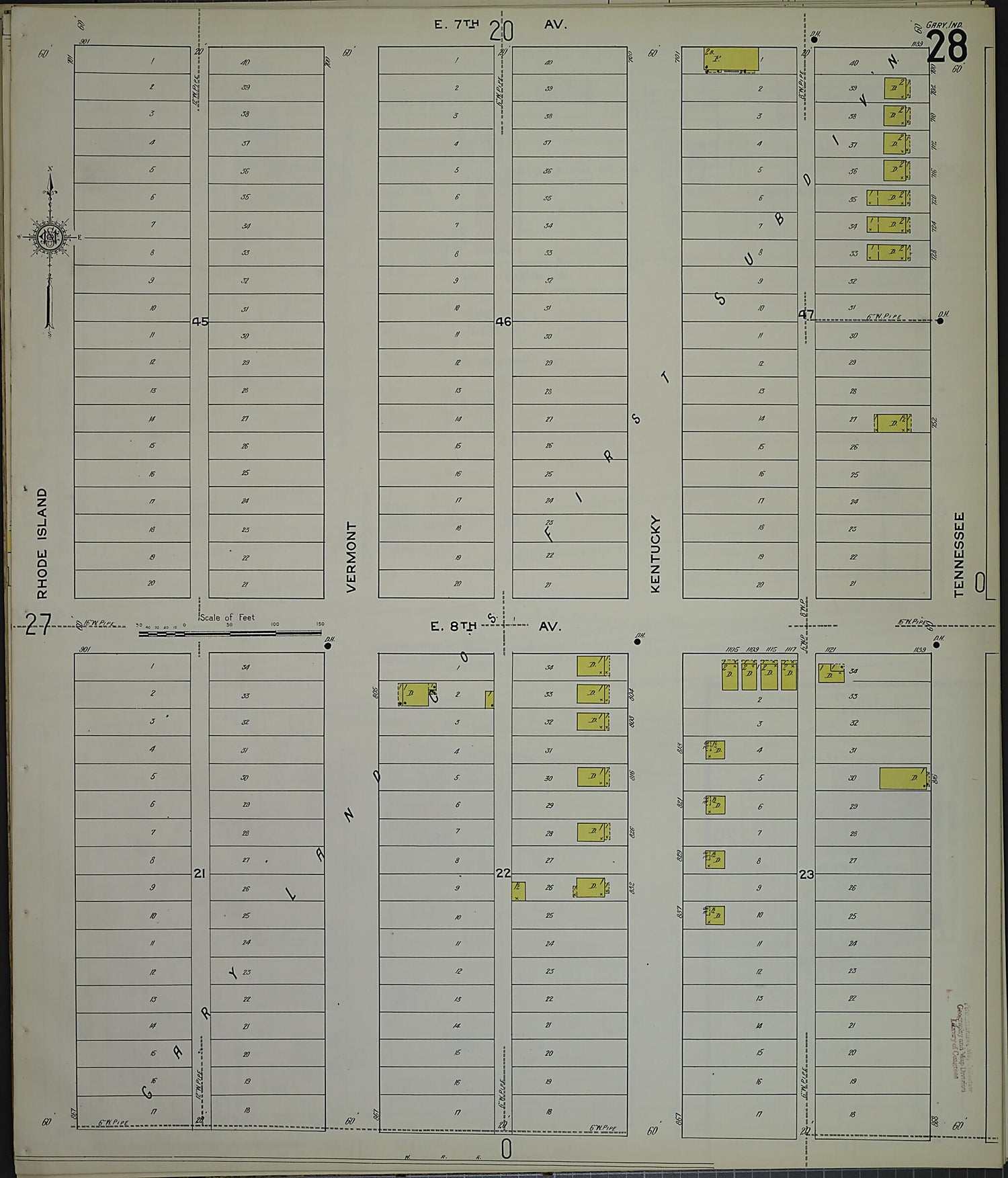 This old map of Gary, Lake County, Indiana was created by Sanborn Map Company in 1915