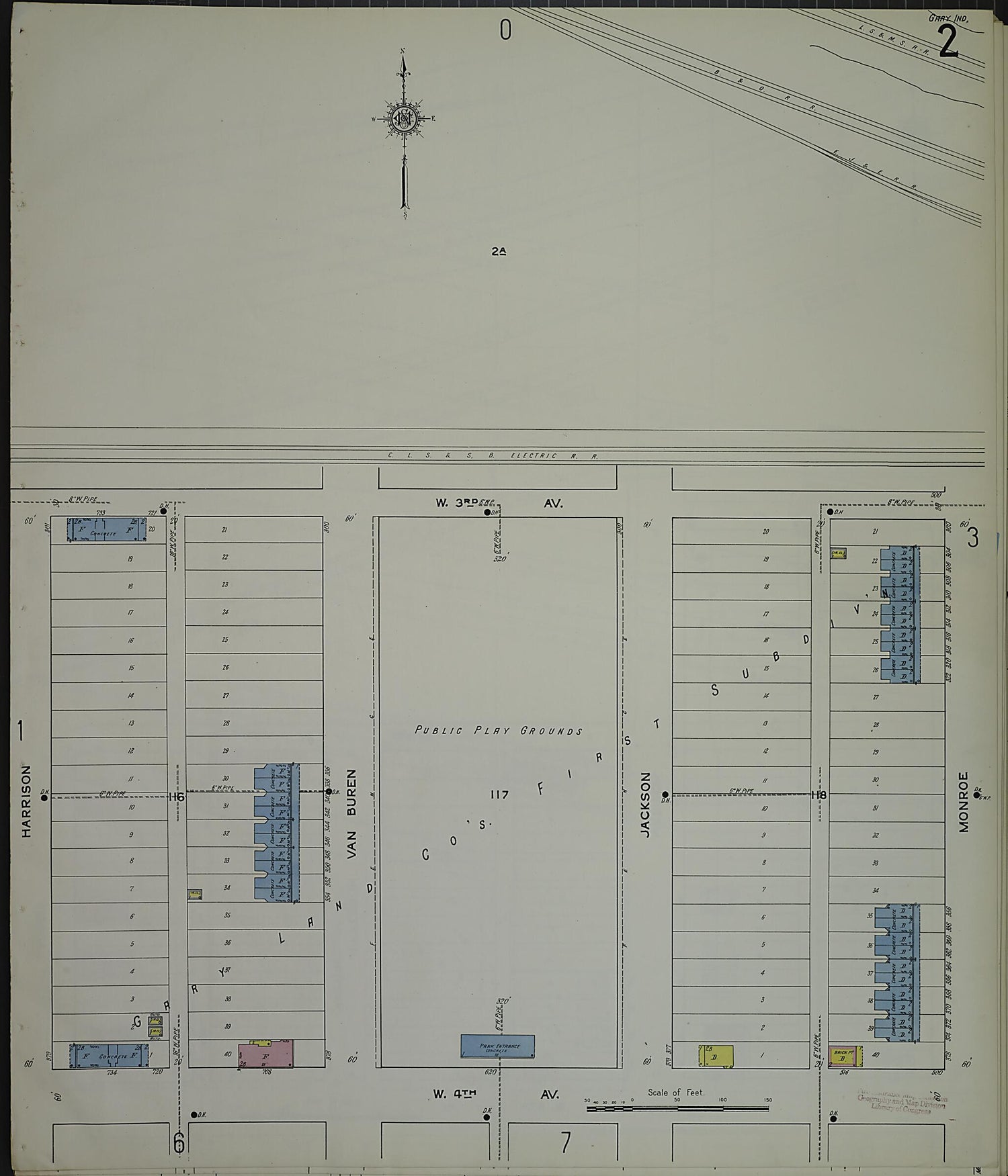 This old map of Gary, Lake County, Indiana was created by Sanborn Map Company in 1915