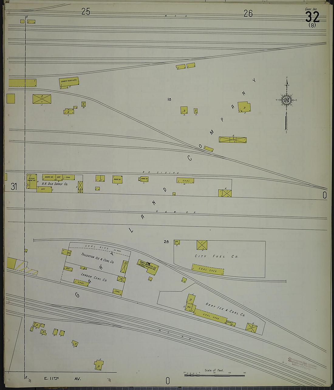 This old map of Gary, Lake County, Indiana was created by Sanborn Map Company in 1915