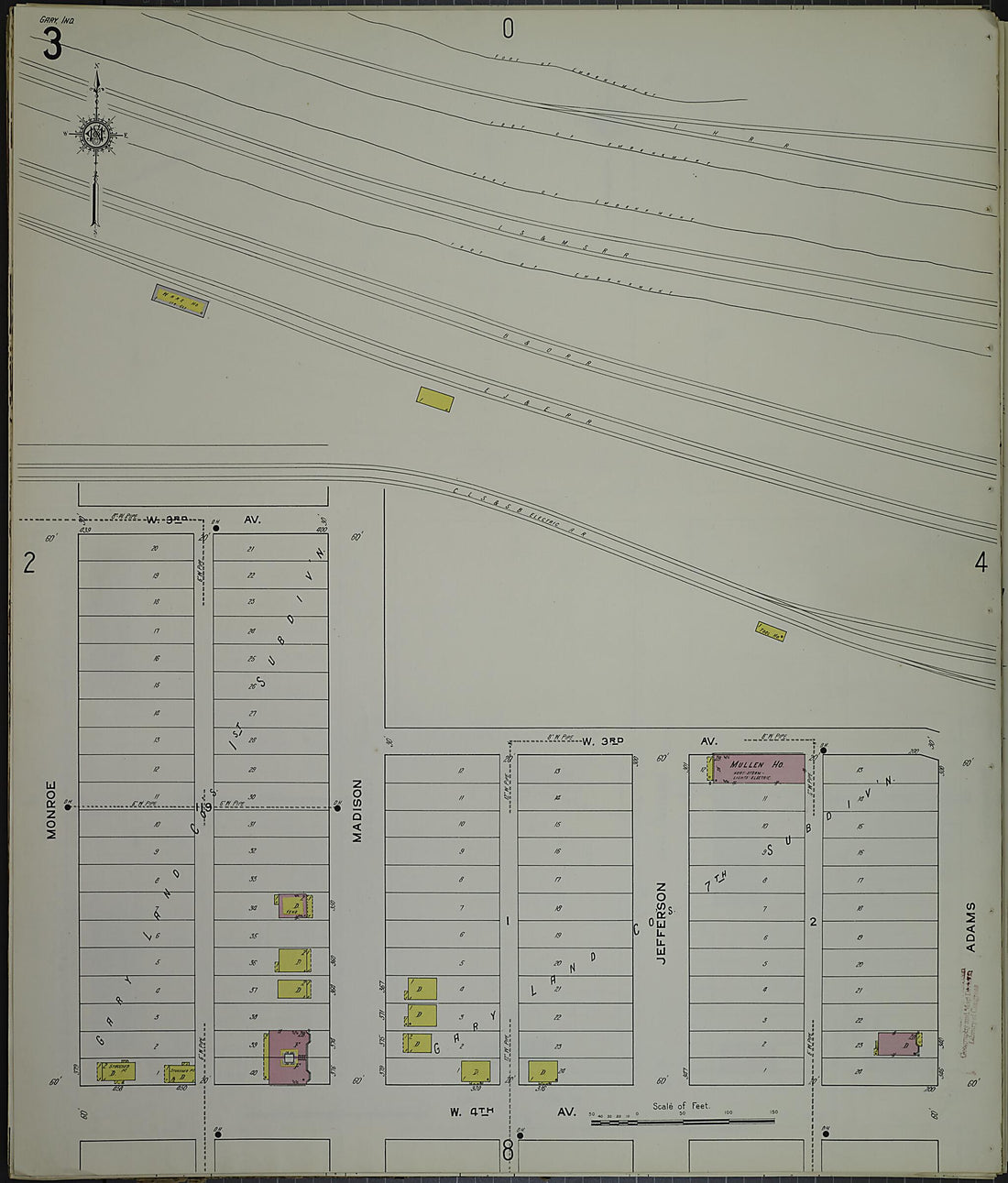 This old map of Gary, Lake County, Indiana was created by Sanborn Map Company in 1915