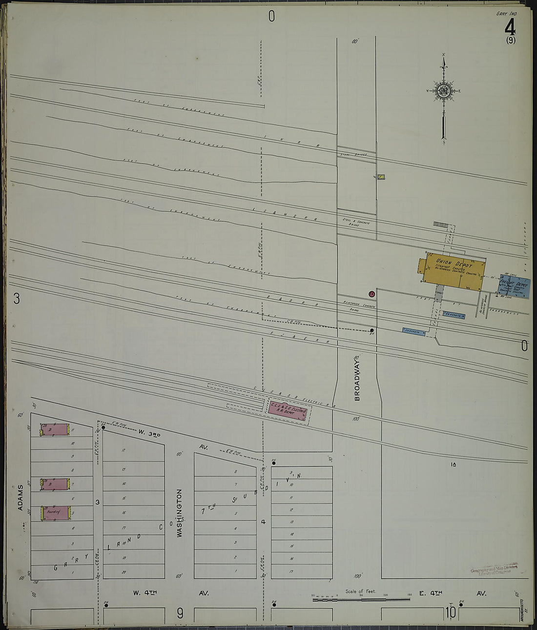 This old map of Gary, Lake County, Indiana was created by Sanborn Map Company in 1915