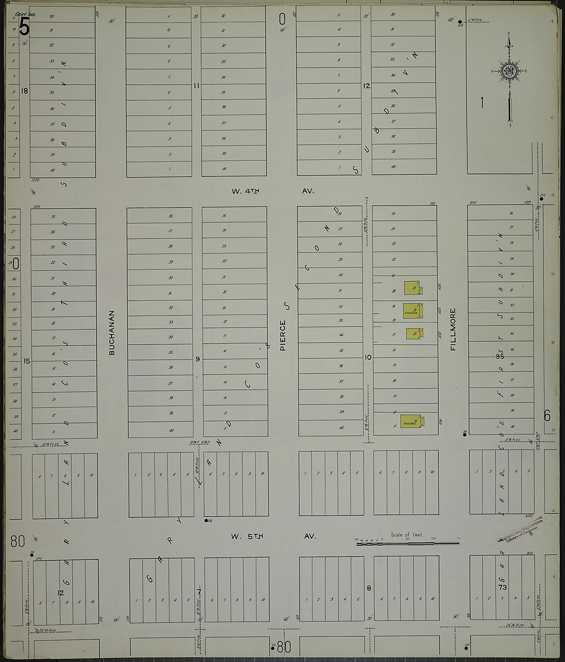 This old map of Gary, Lake County, Indiana was created by Sanborn Map Company in 1915