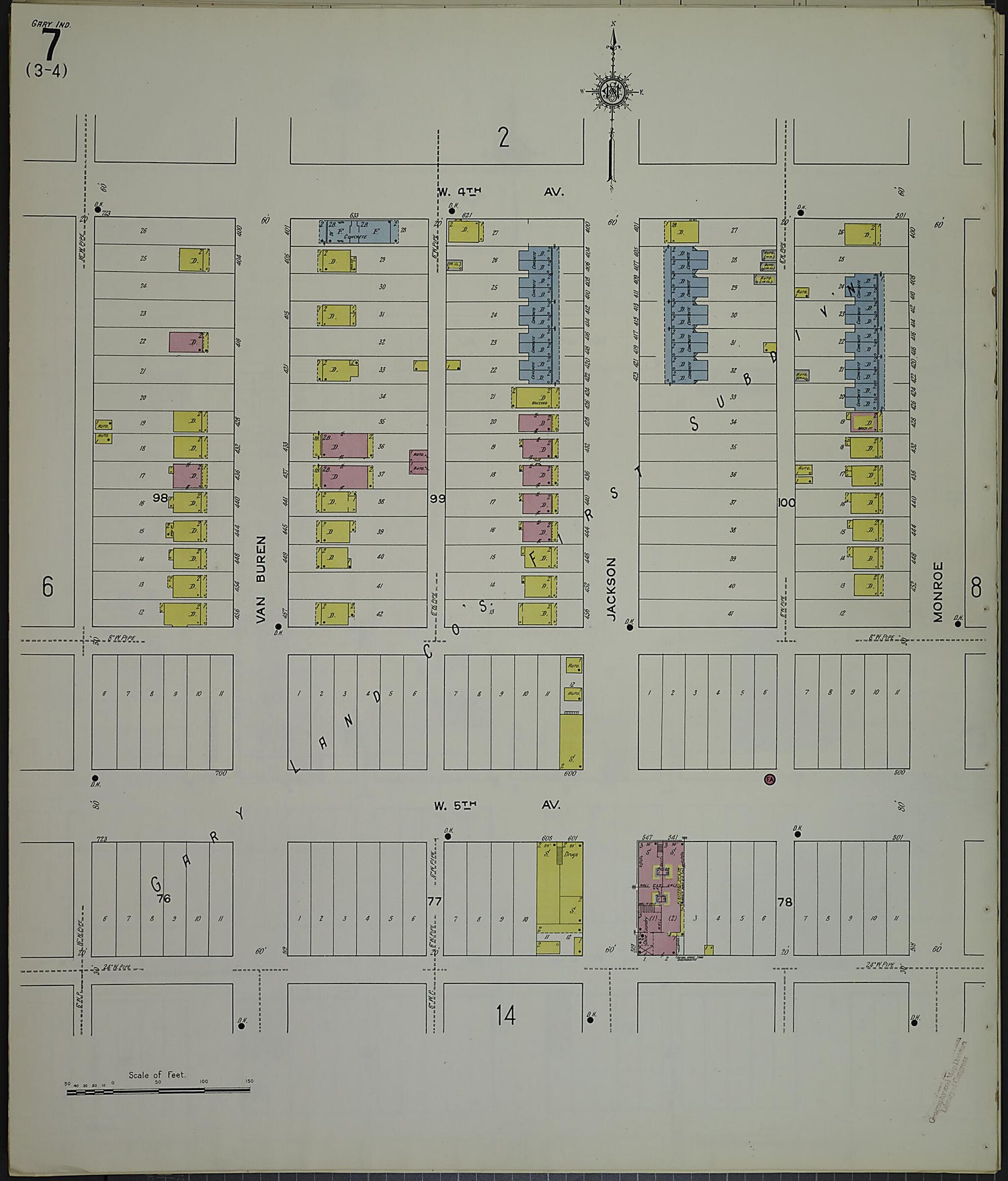 This old map of Gary, Lake County, Indiana was created by Sanborn Map Company in 1915