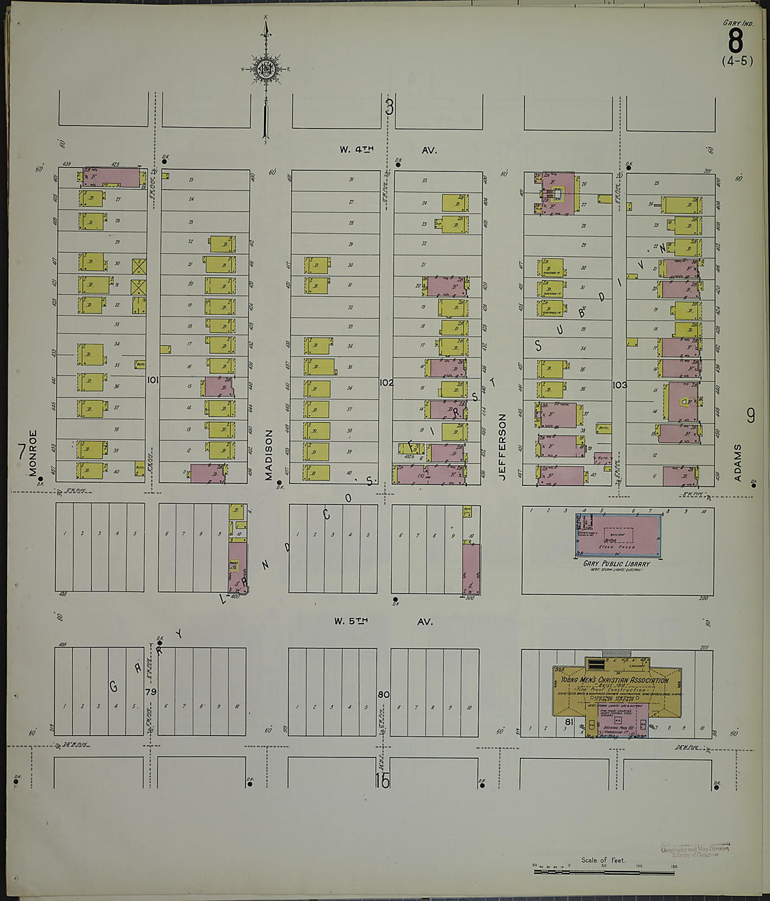 This old map of Gary, Lake County, Indiana was created by Sanborn Map Company in 1915