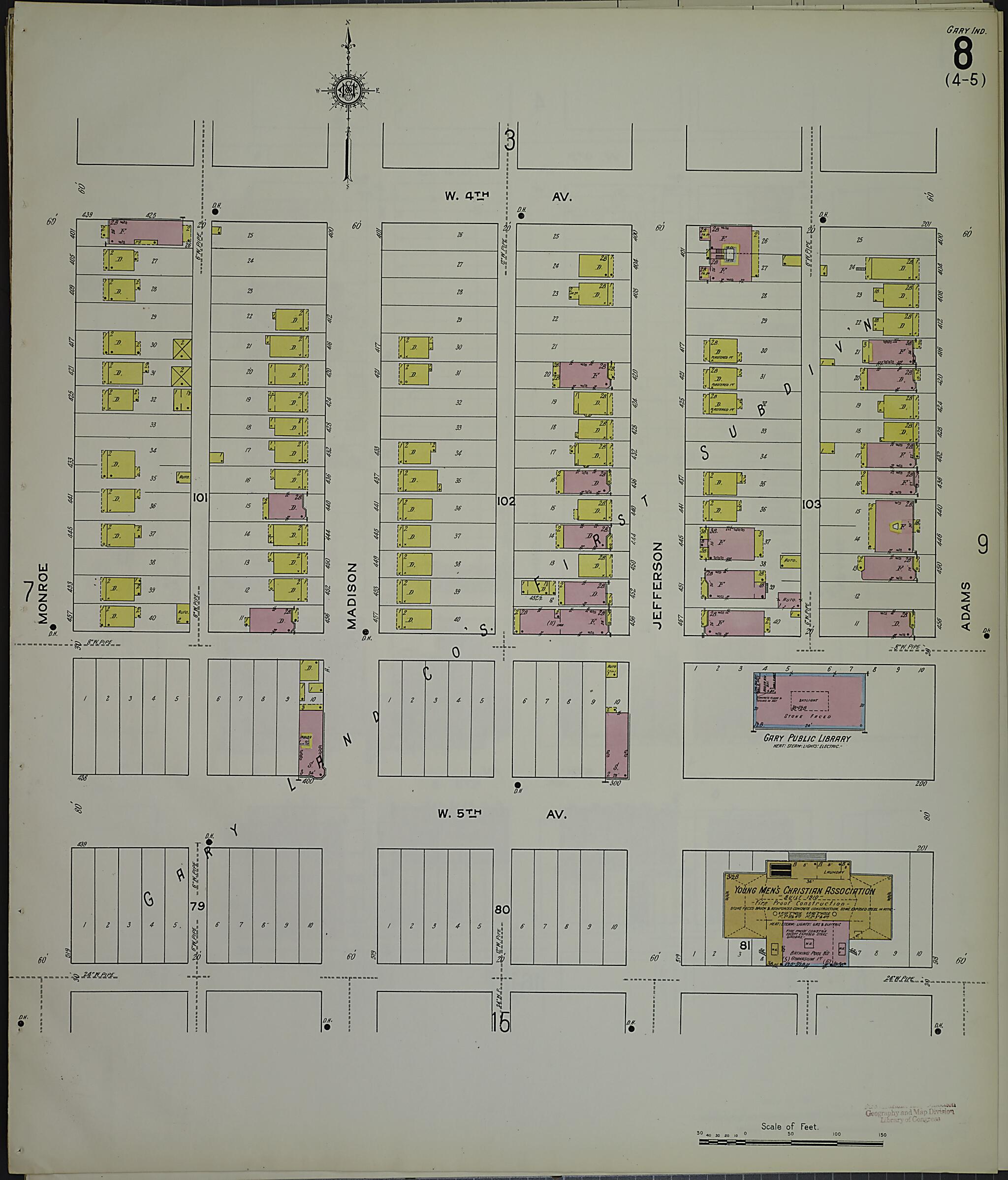 This old map of Gary, Lake County, Indiana was created by Sanborn Map Company in 1915