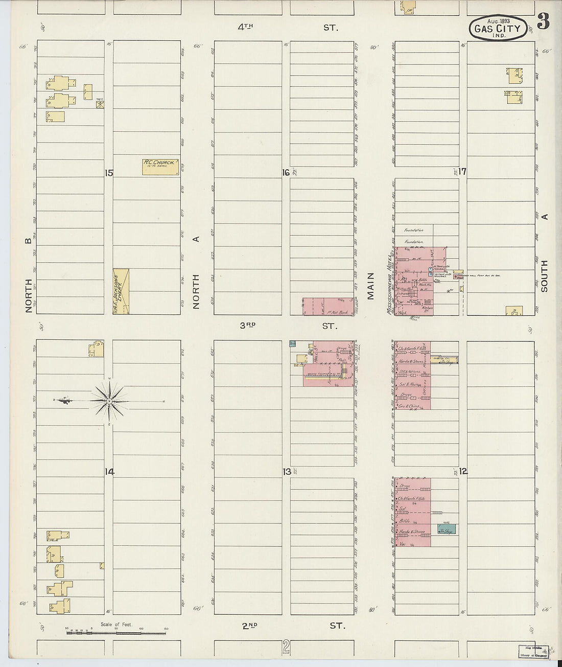 This old map of Gas City, Grant County, Indiana was created by Sanborn Map Company in 1893