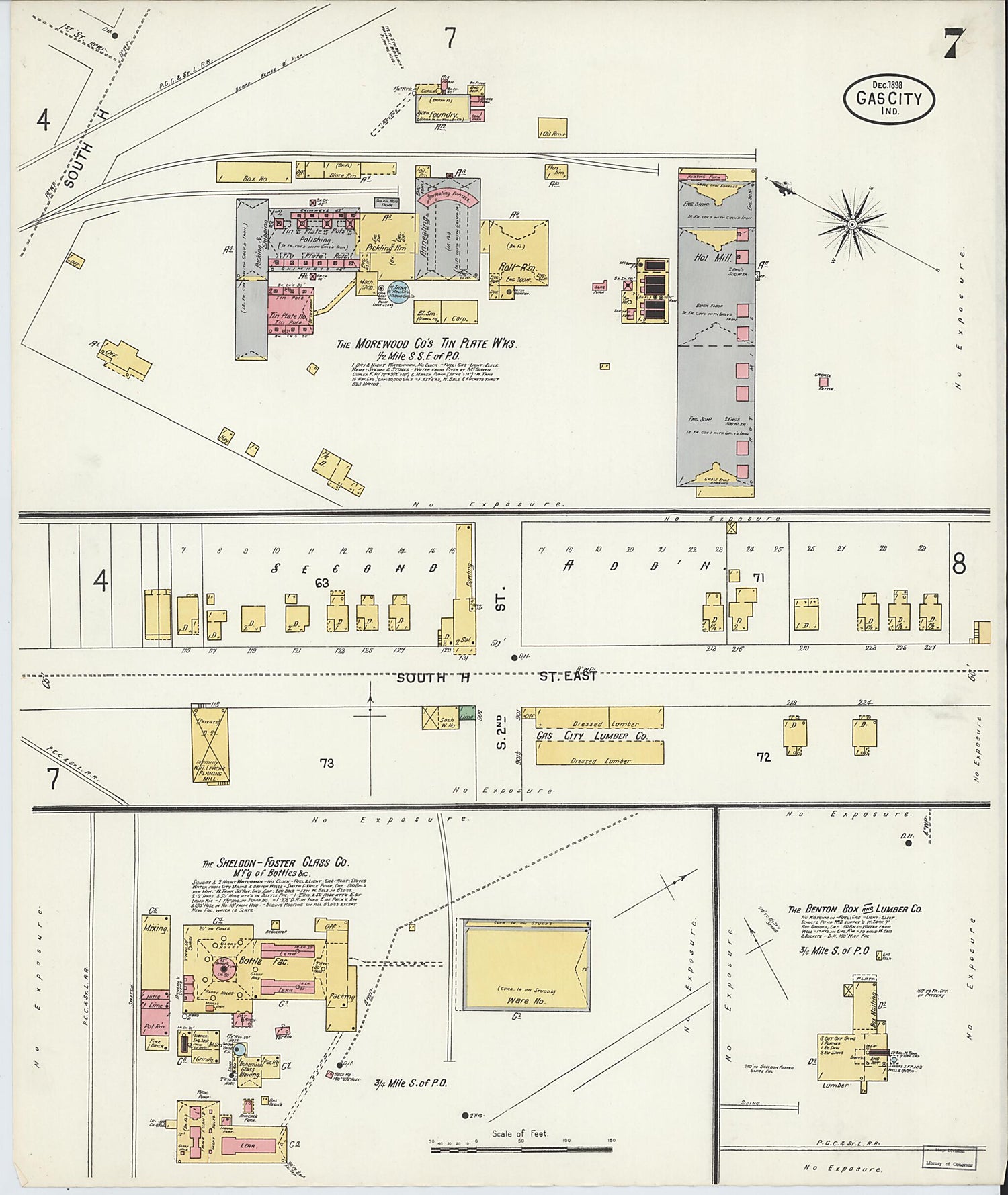 This old map of Gas City, Grant County, Indiana was created by Sanborn Map Company in 1898