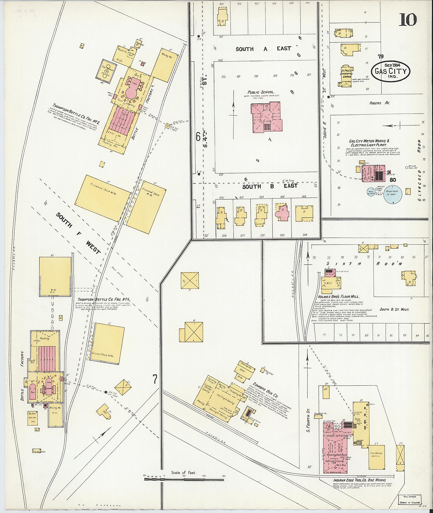 This old map of Gas City, Grant County, Indiana was created by Sanborn Map Company in 1904