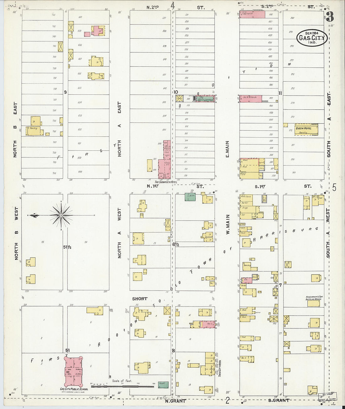 This old map of Gas City, Grant County, Indiana was created by Sanborn Map Company in 1904