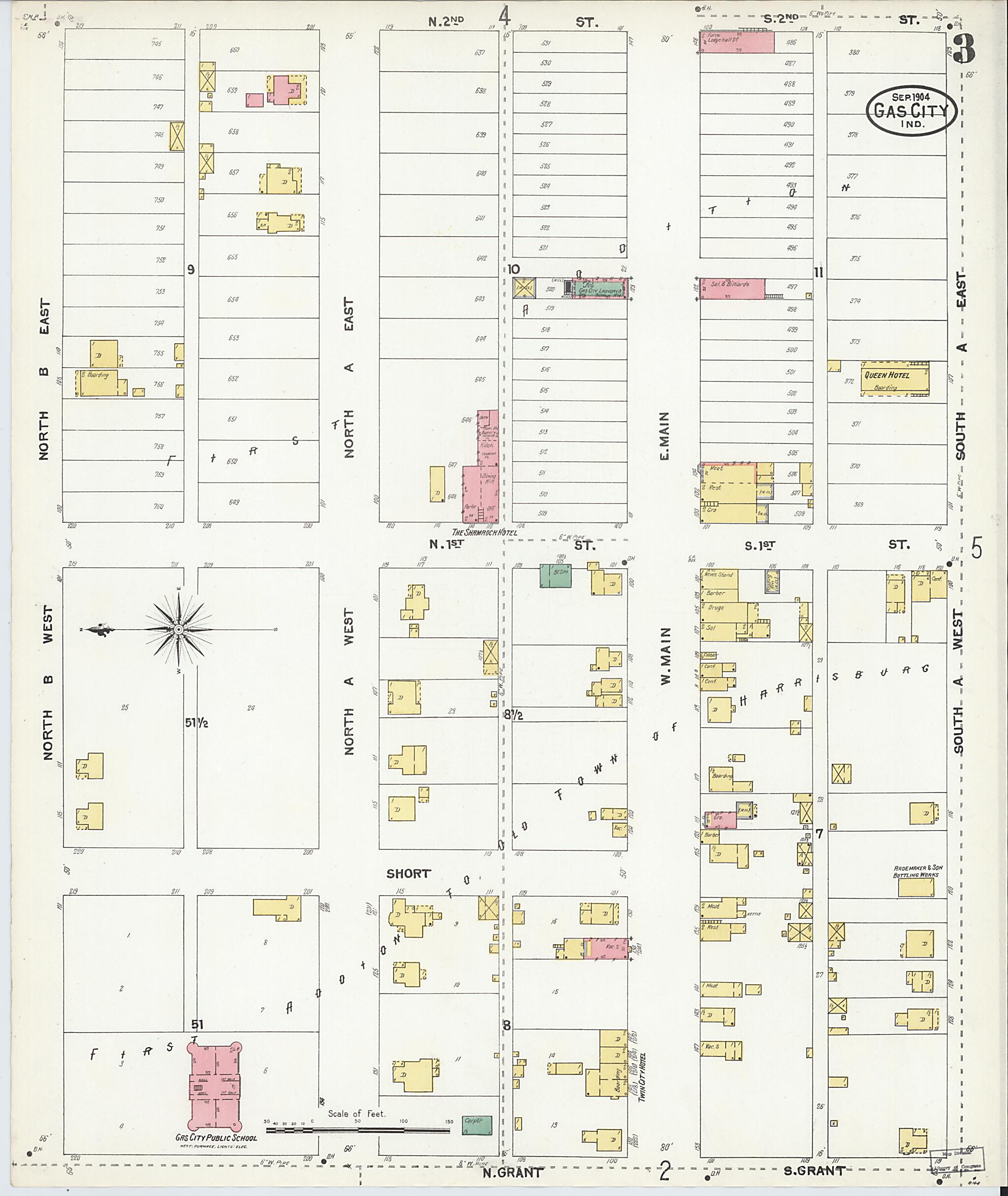 This old map of Gas City, Grant County, Indiana was created by Sanborn Map Company in 1904