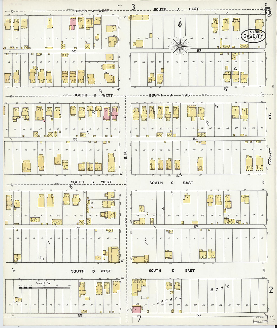 This old map of Gas City, Grant County, Indiana was created by Sanborn Map Company in 1904