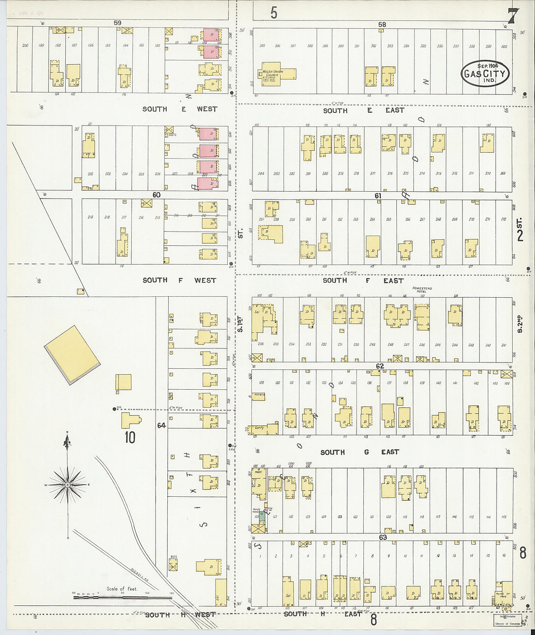 This old map of Gas City, Grant County, Indiana was created by Sanborn Map Company in 1904